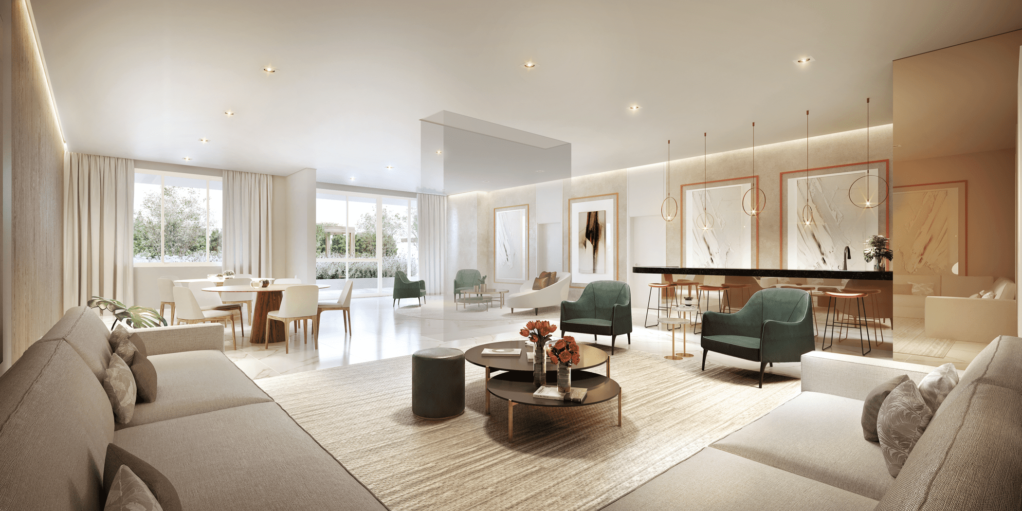 Isla by Cyrela -- Perspectiva Ilustrada do Lounge Festas