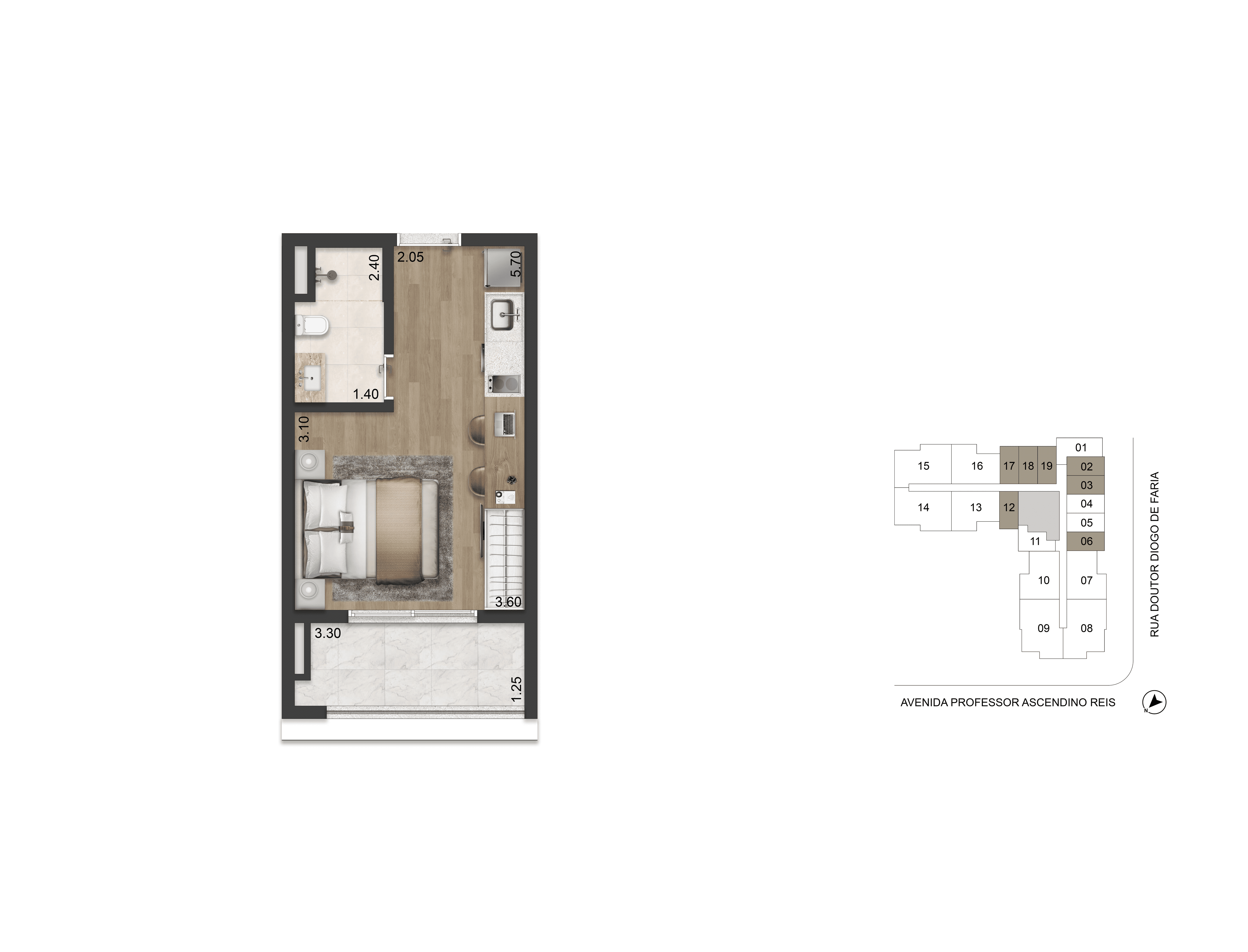Planta-Tipo 28 m² | Studio