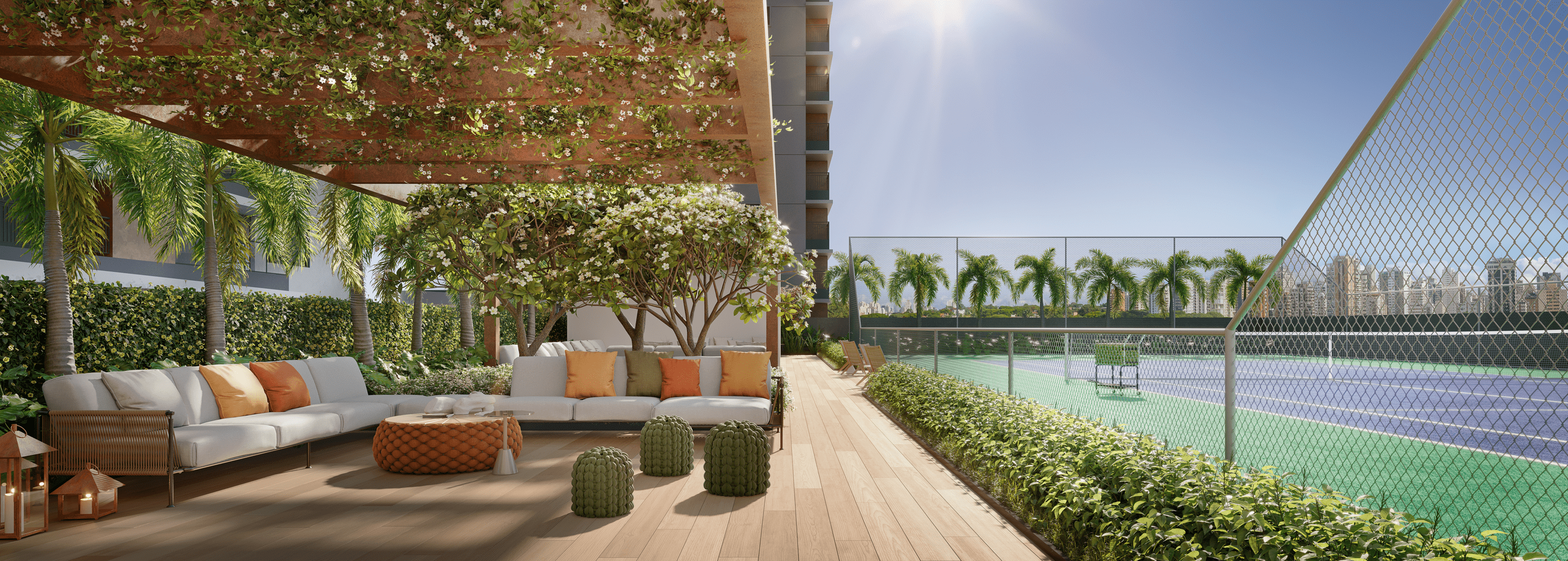 Casa Ibirapuera Residences -- Perspectiva Ilustrada do Tennis Court