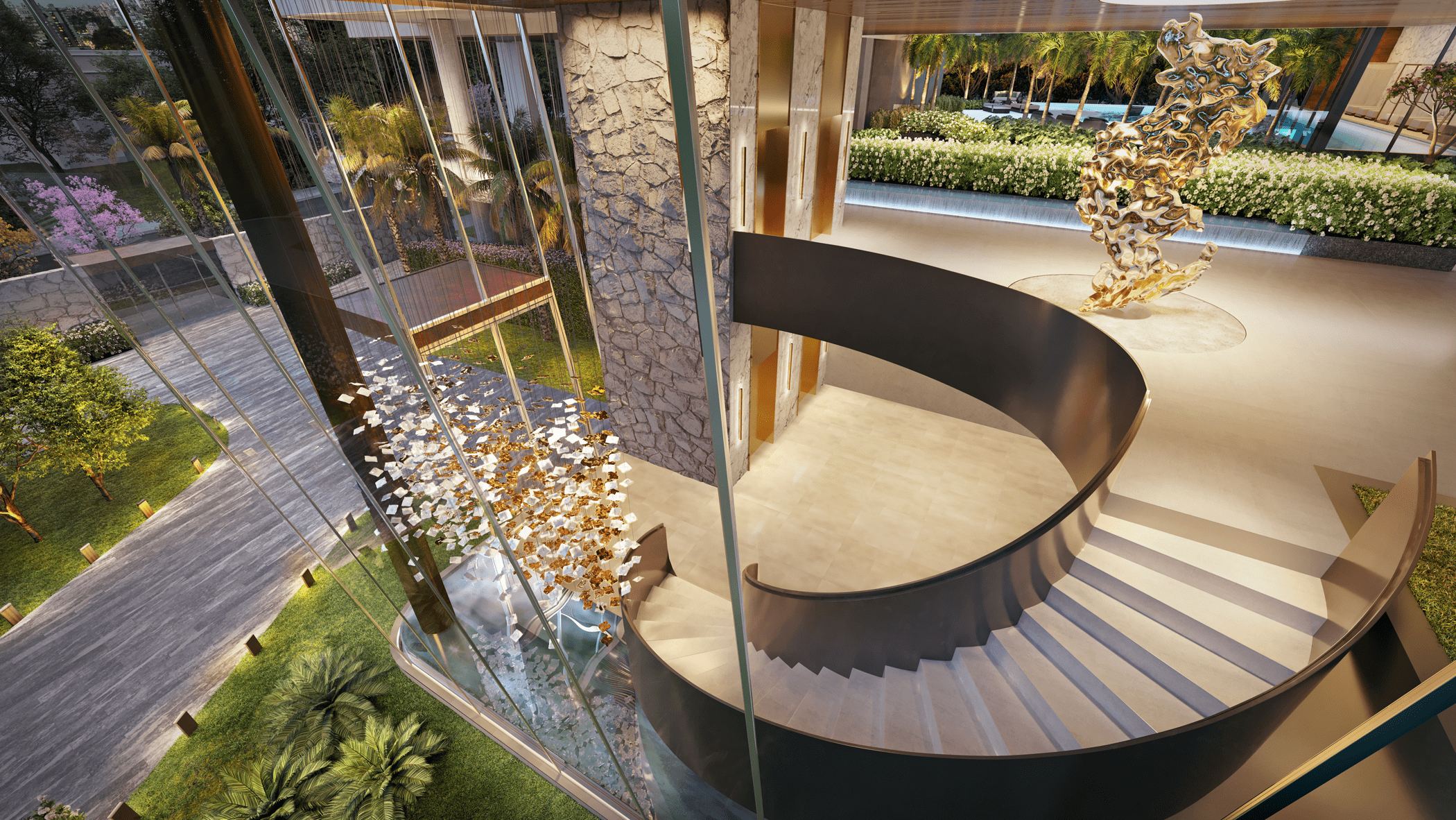 Casa Ibirapuera Residences -- Perspectiva Ilustrada do Lobby