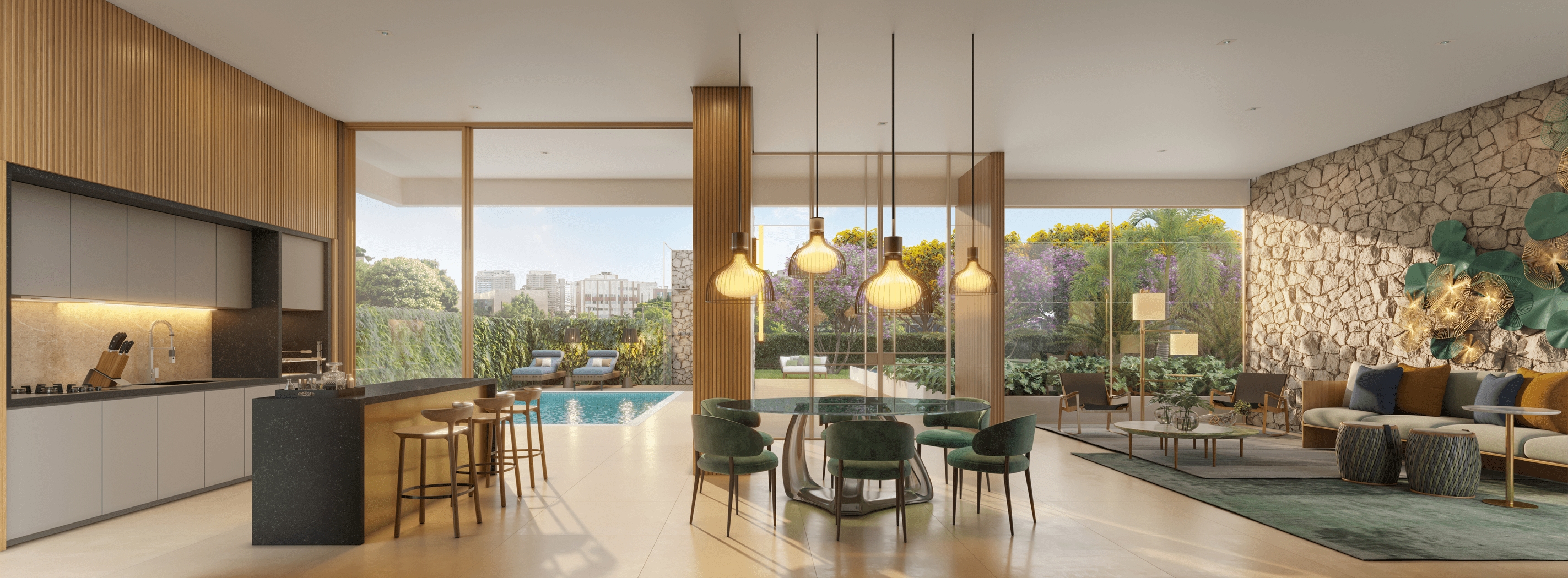 Casa Ibirapuera Residences -- Perspectiva Ilustrada da Pool House