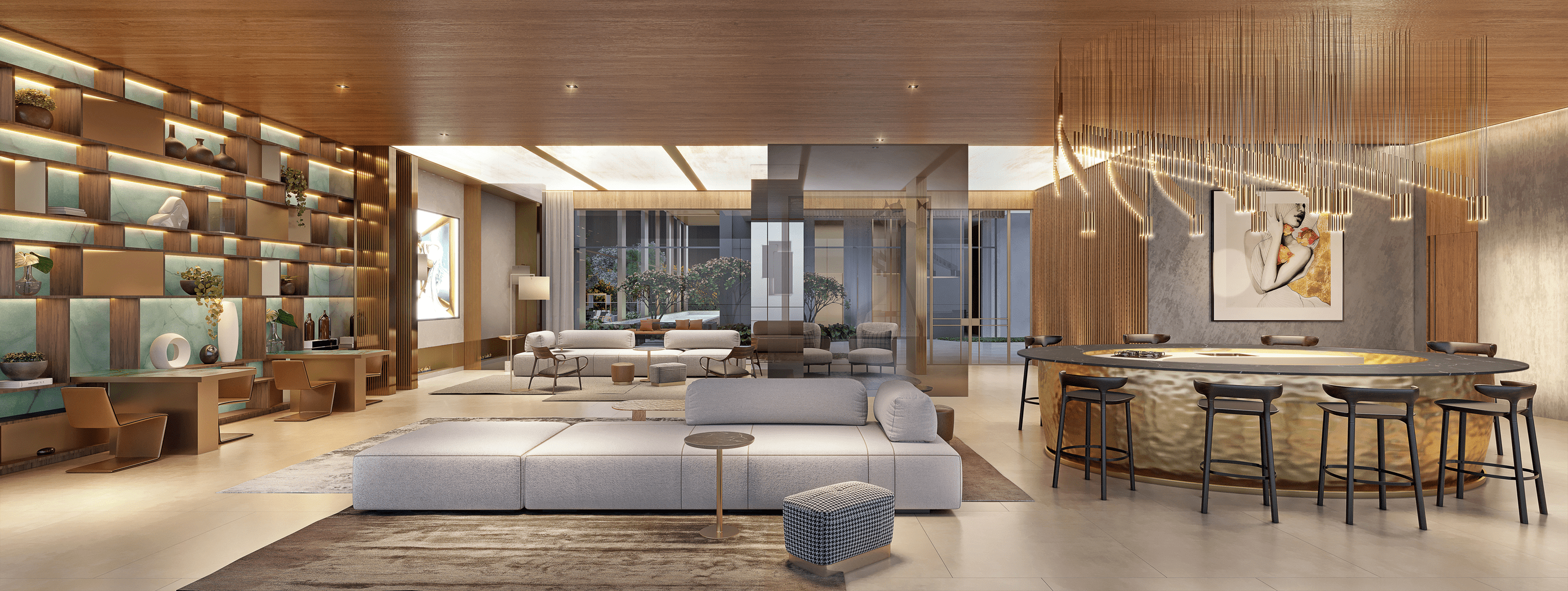 Casa Ibirapuera Residences -- Perspectiva Ilustrada | Lounge Bar