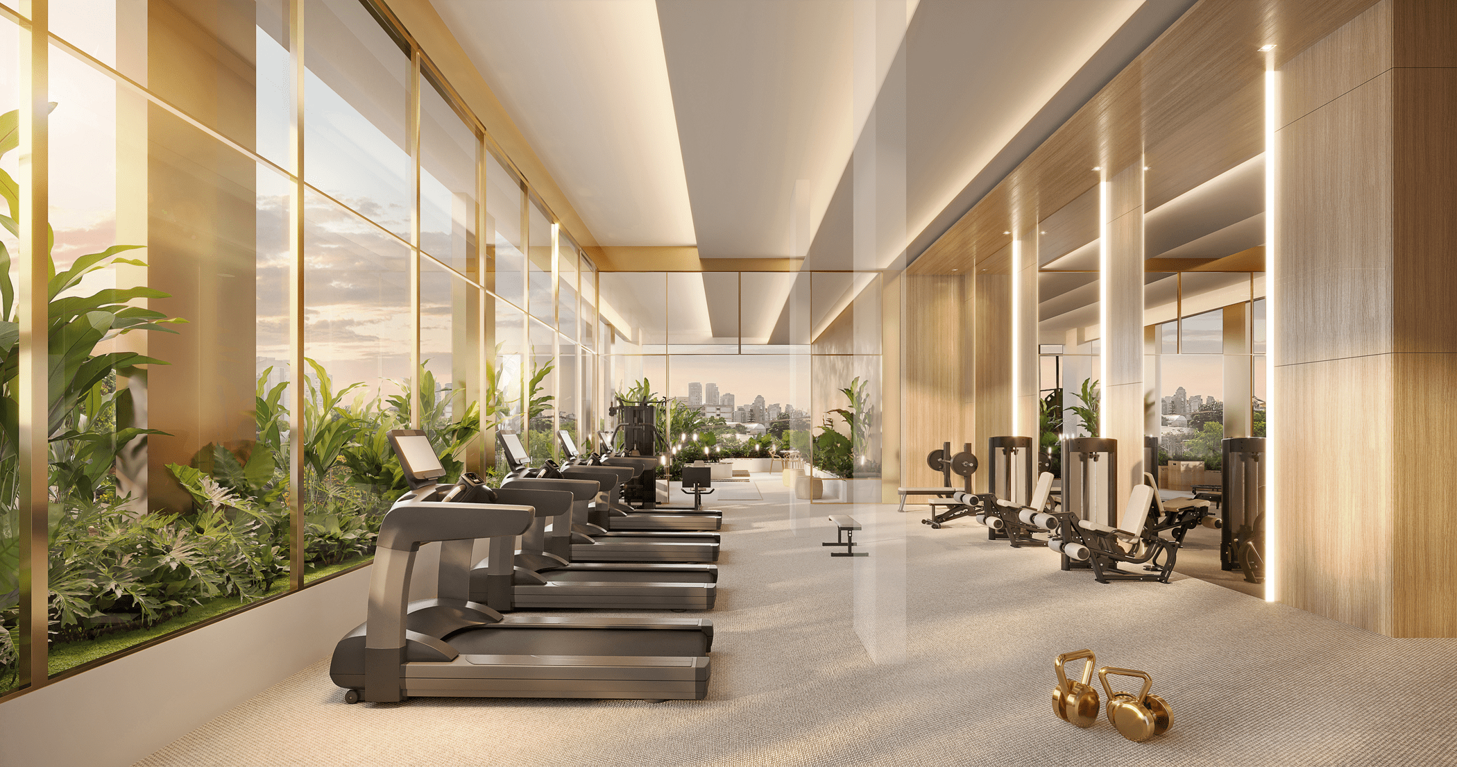 Casa Ibirapuera Residences -- Perspectiva Ilustrada do Gym - Wellness Club