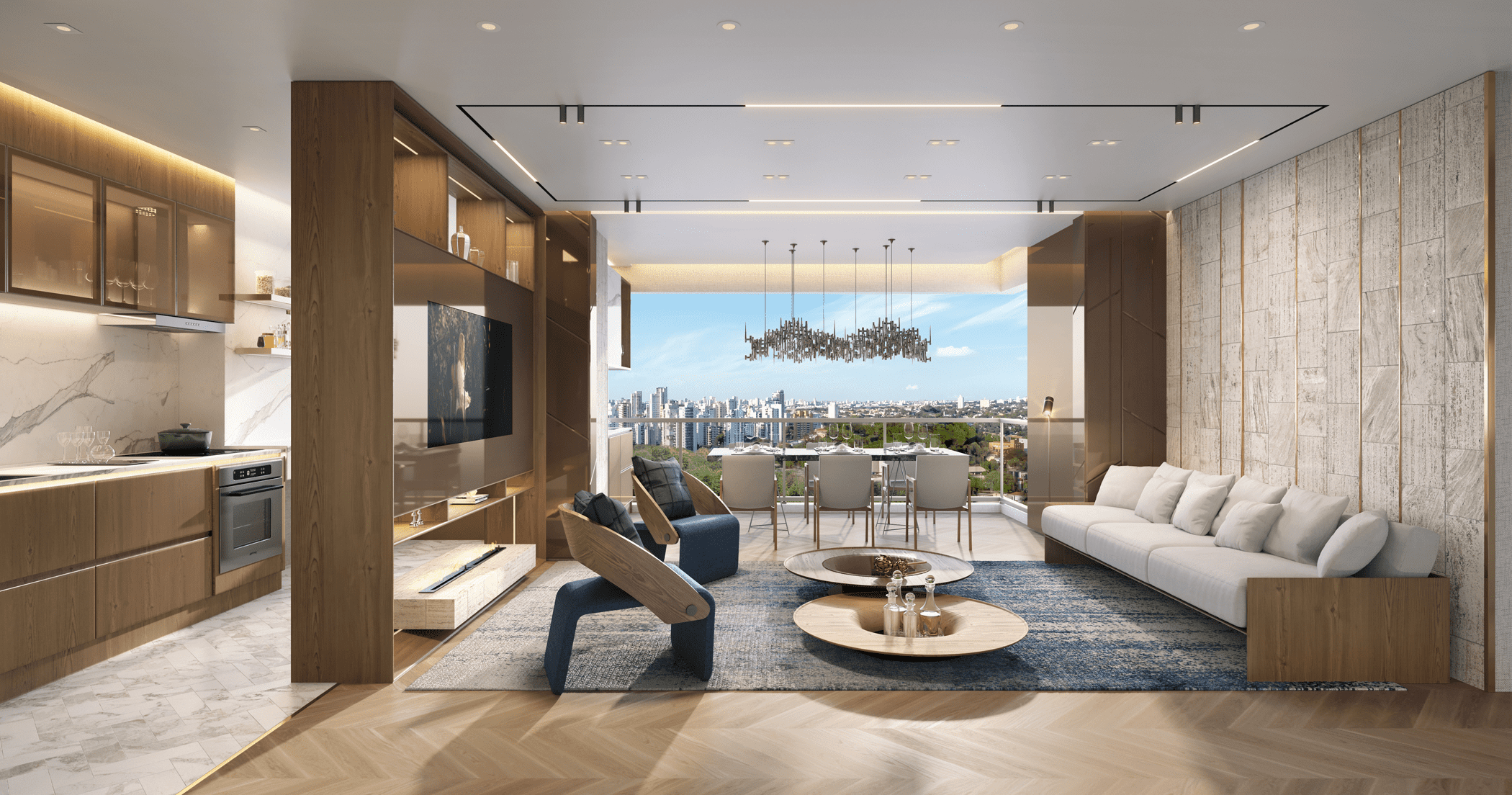 Perspectiva Ilustrada Living | 81m²