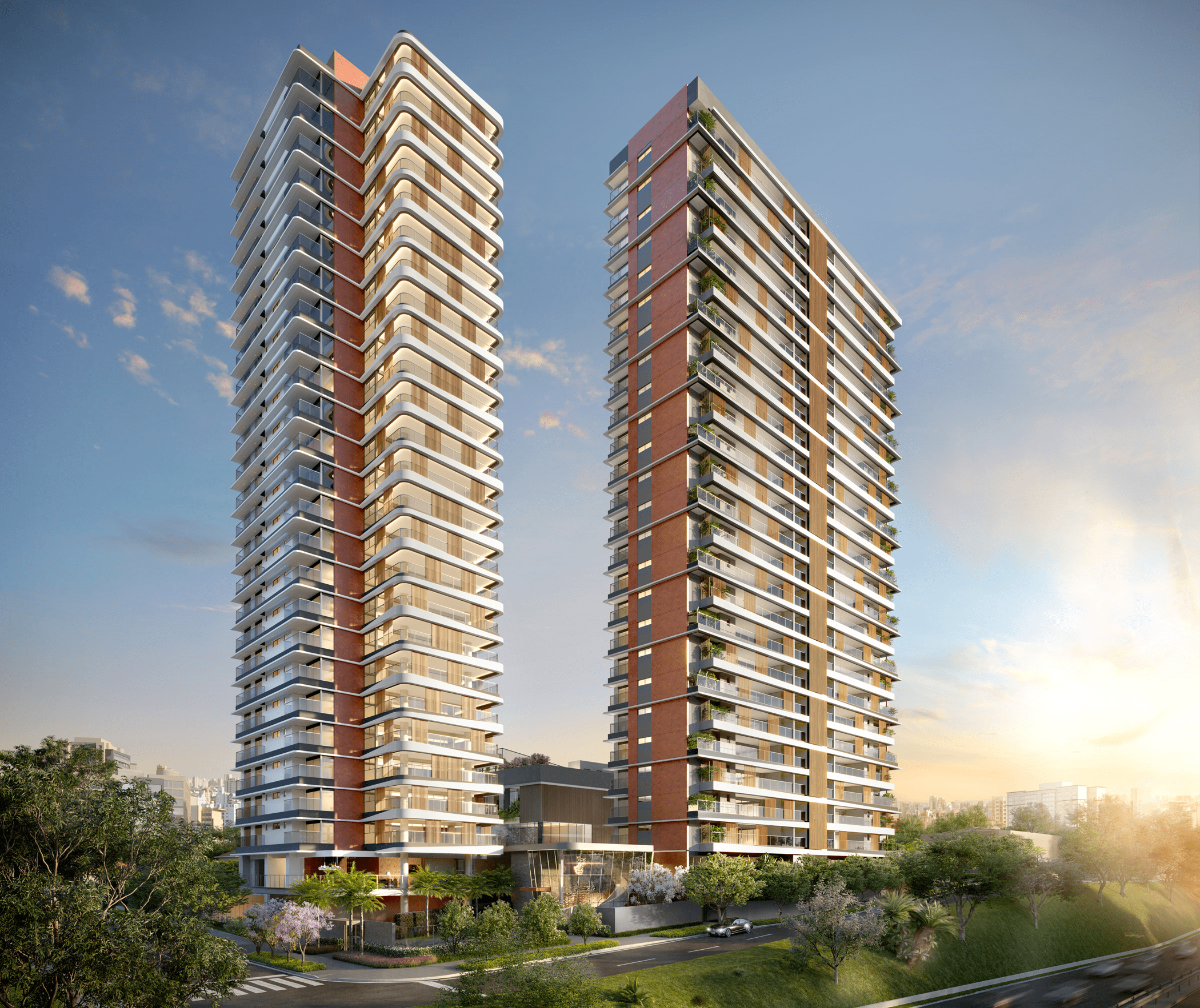 Casa Ibirapuera Residences -- Perspectiva Ilustrada das Fachadas Residences