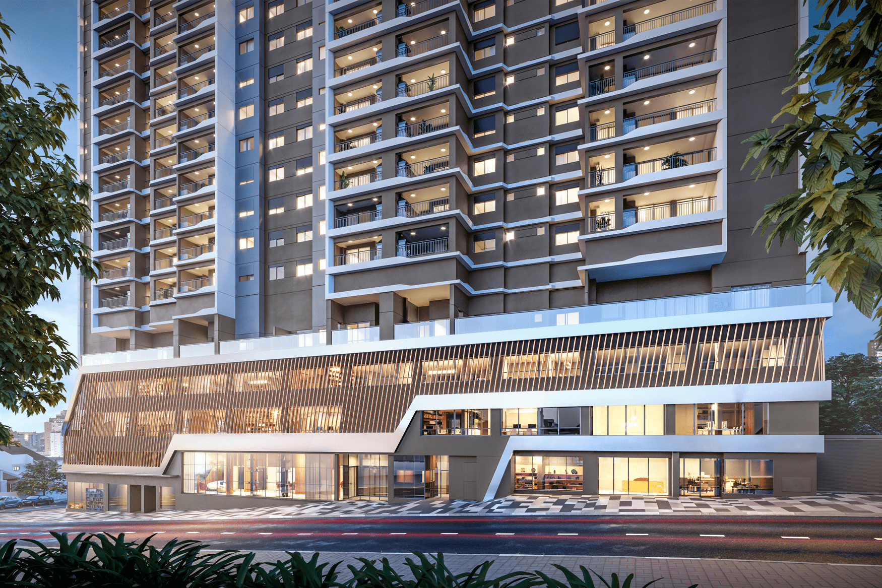 N.A.U. Vila Mariana by Cyrela -- Perspectiva Ilustrada do Embasamento