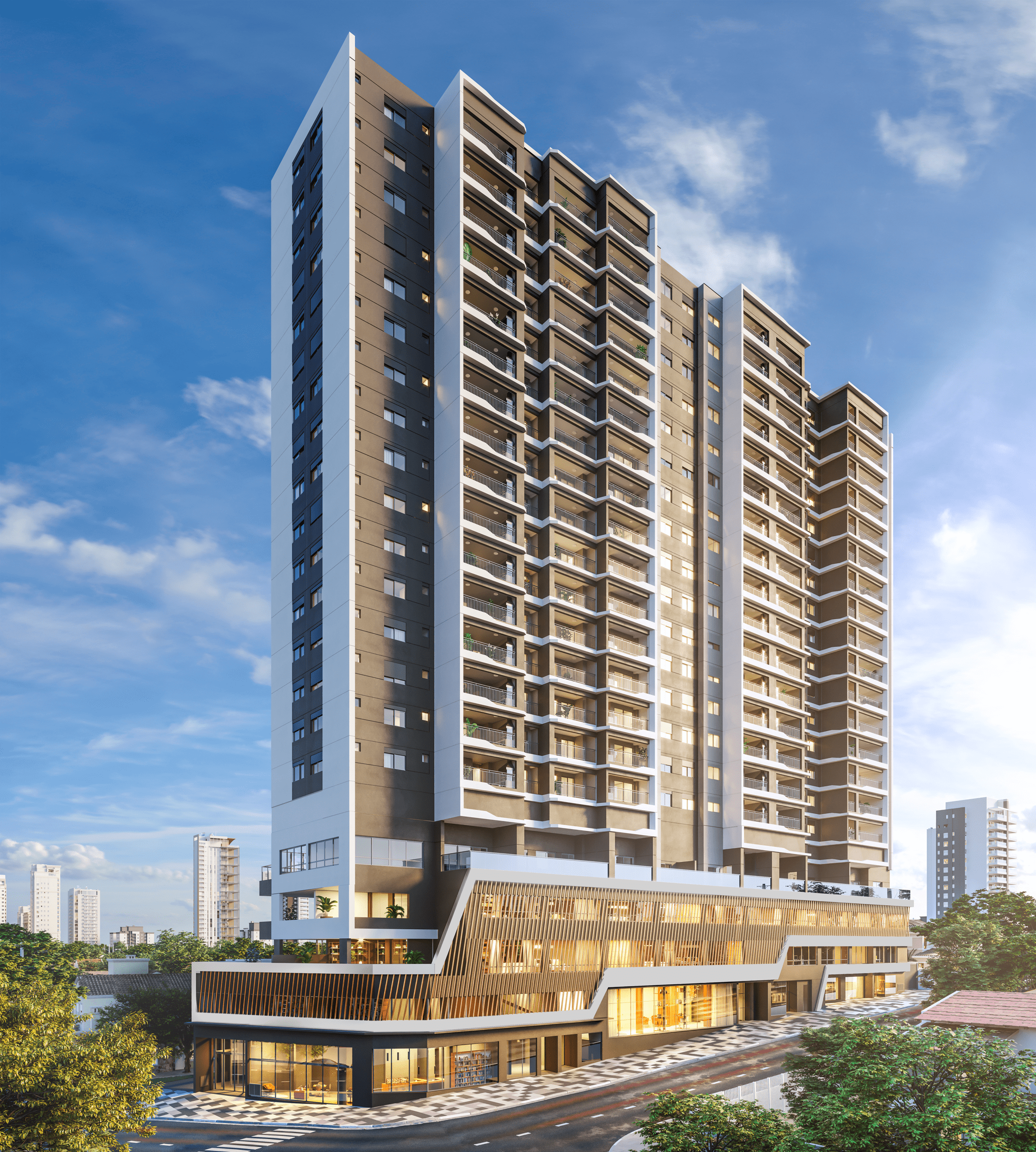 N.A.U. Vila Mariana by Cyrela -- Perspectiva Ilustrada da Fachada Diurna