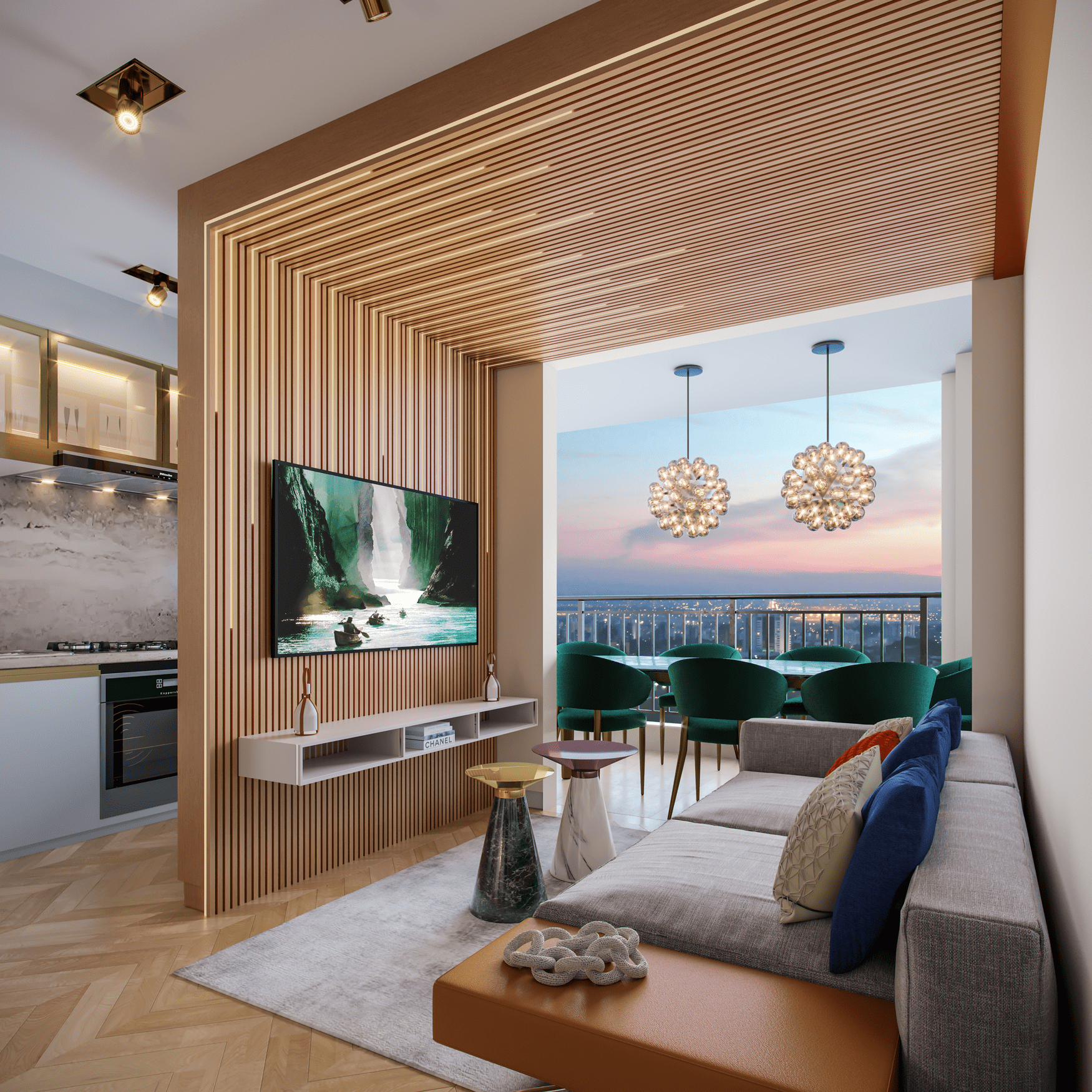 N.A.U. Vila Mariana by Cyrela -- Perspectiva Ilustrada do Living 46 m²