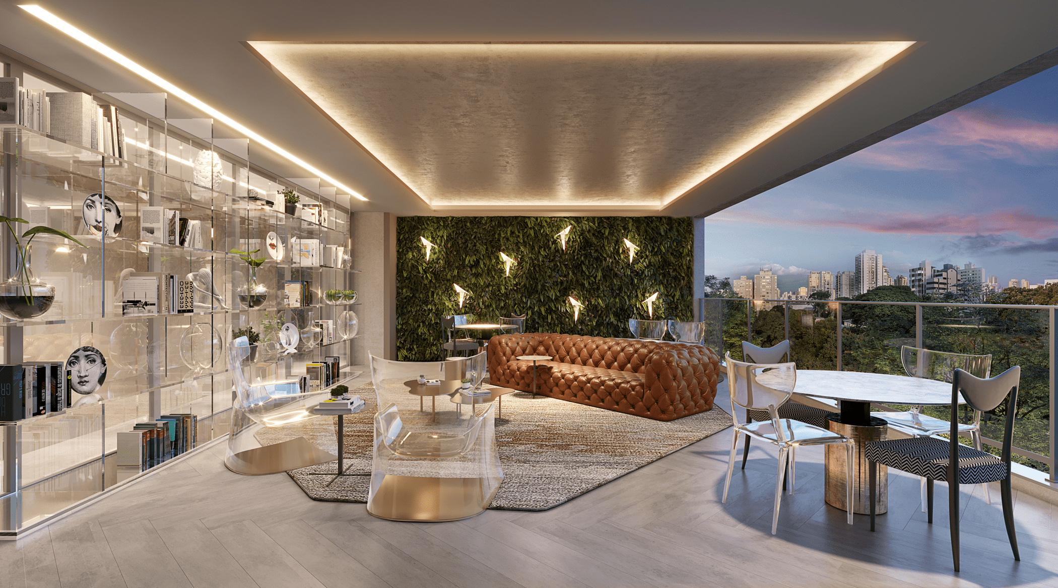 Glass Art by YOO -- Perspectiva Ilustrada do Terraço Lounge