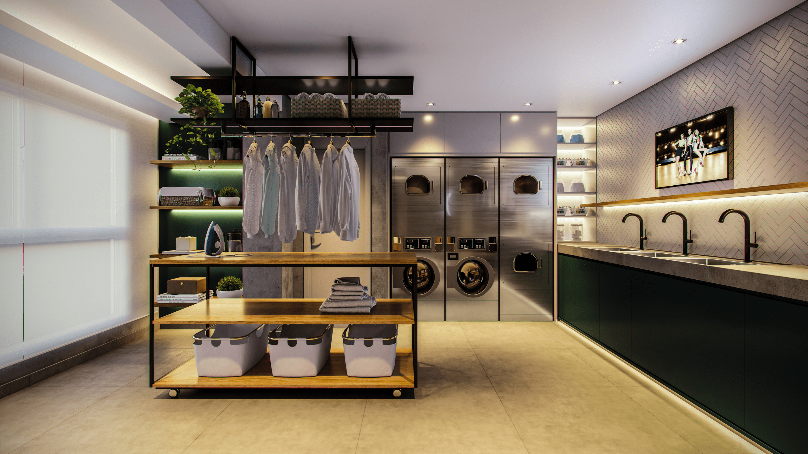 Cyrela For You -- Perspectiva Ilustrada da Lavanderia