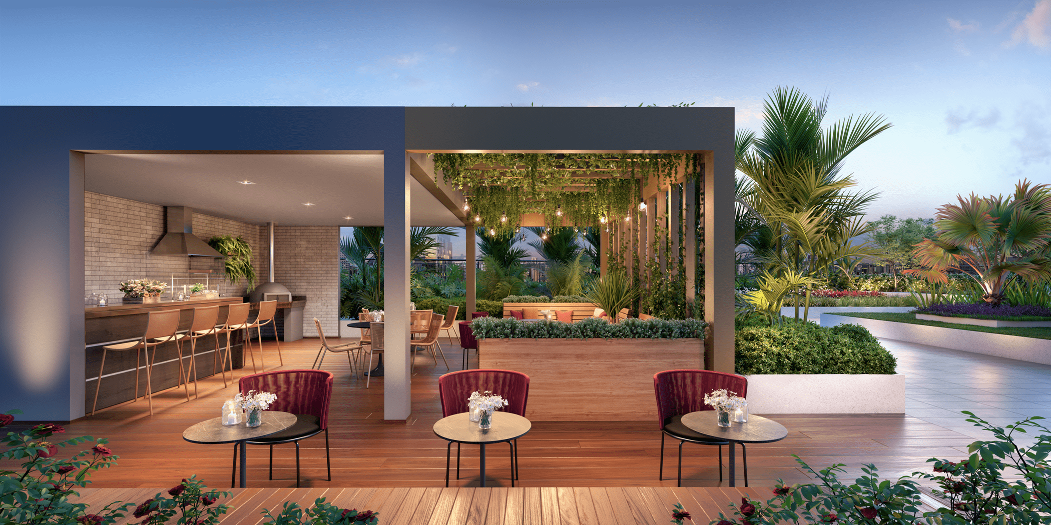 Isla by Cyrela -- Perspectiva Ilustrada do Sunset Grill