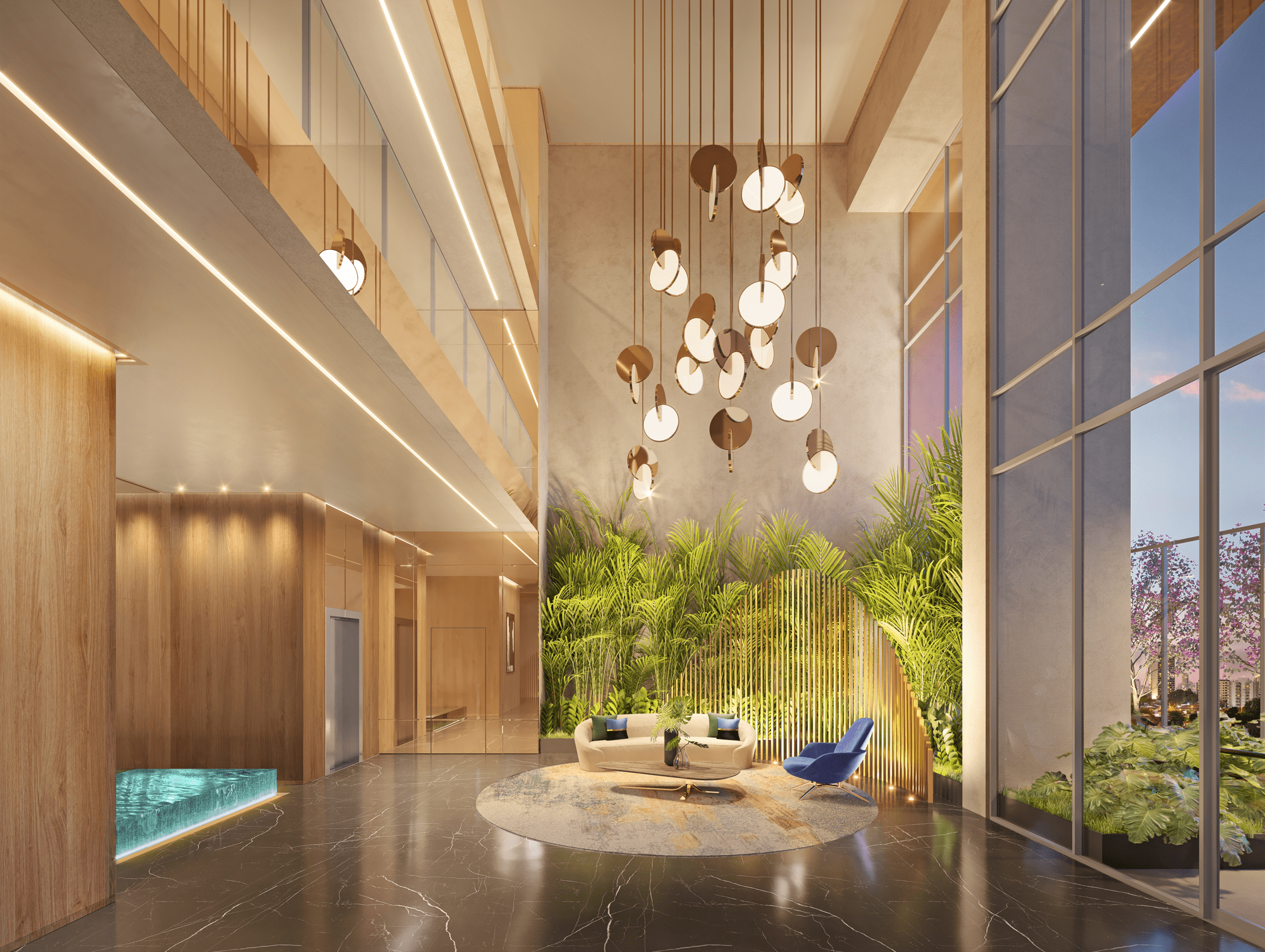 Cyrela Atmosfera 360º -- Perspectiva Ilustrada do Lobby