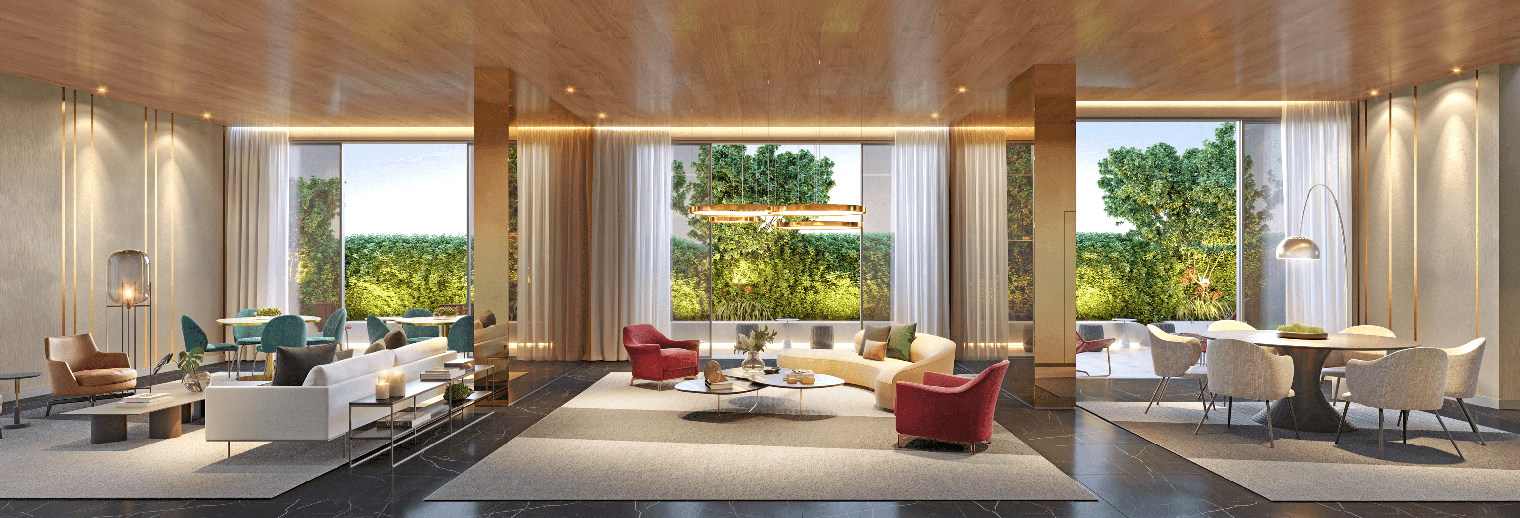 Cyrela Atmosfera 360º -- Perspectiva Ilustrada do Lounge Festas