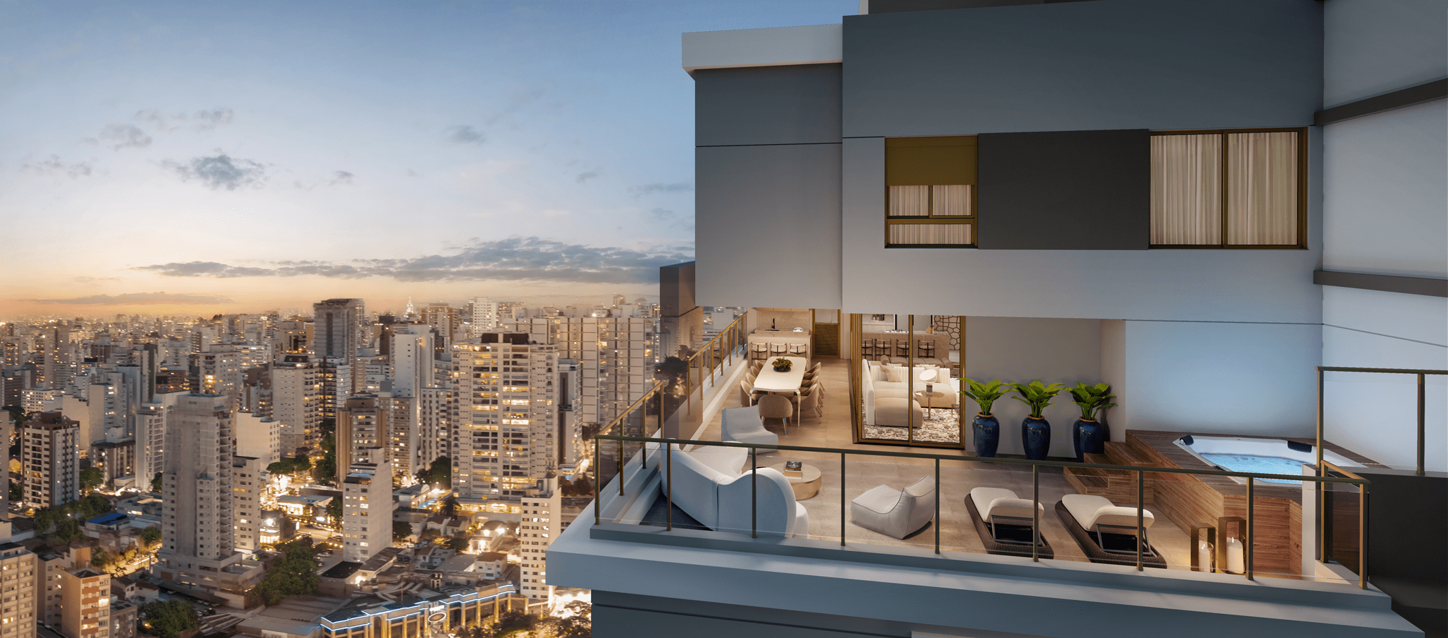 Perspectiva Ilustrada Living Duplex