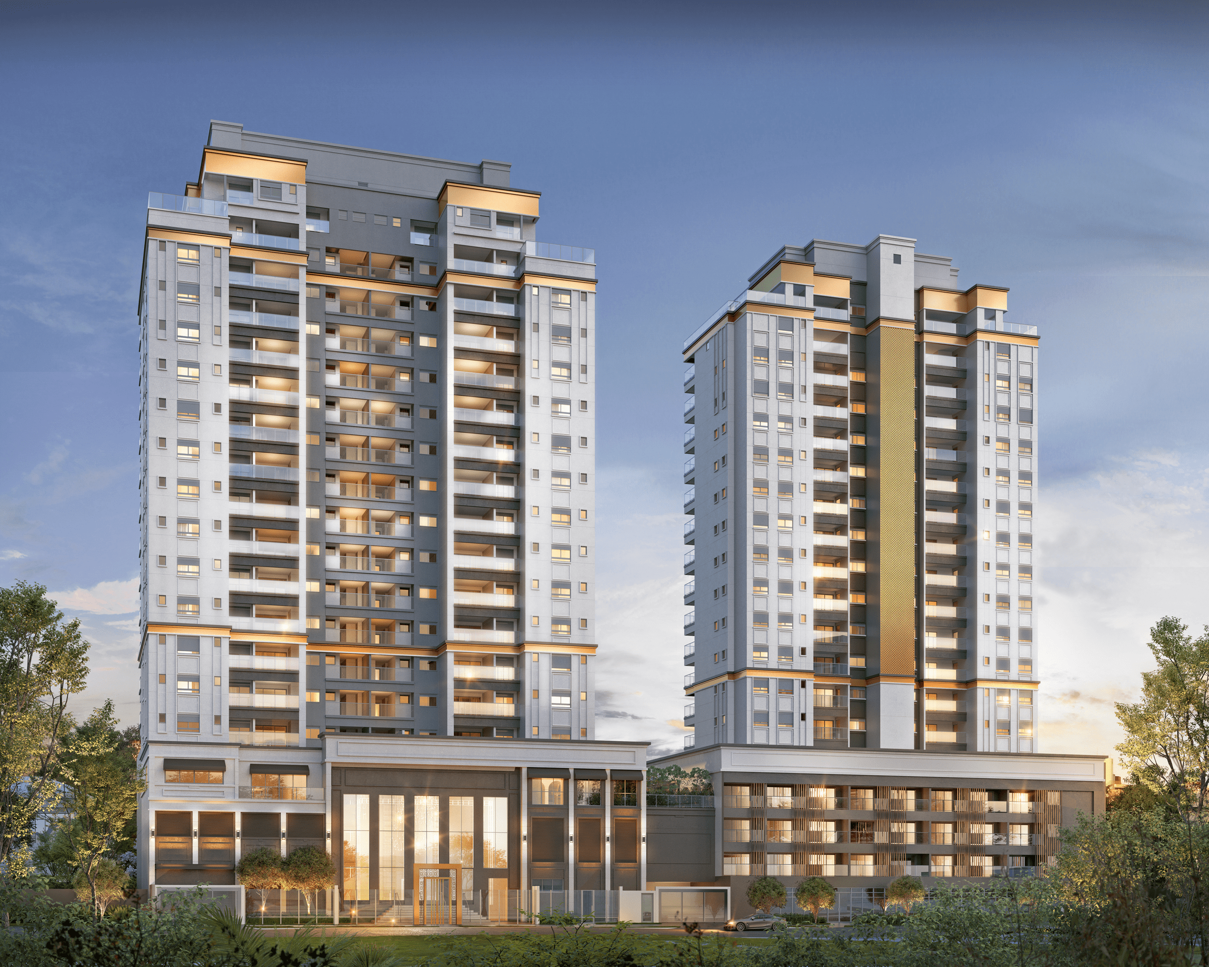 Cyrela On The Parc by Yoo -- Perspectiva Ilustrada da Fachada Geral