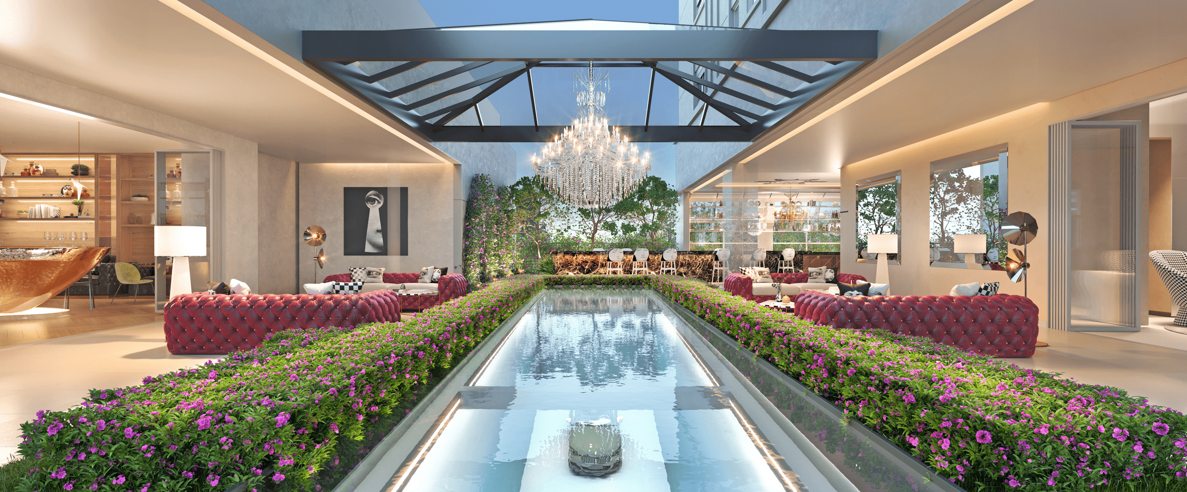 Cyrela On The Parc by Yoo -- Perspectiva Ilustrada do Skydive Lounge