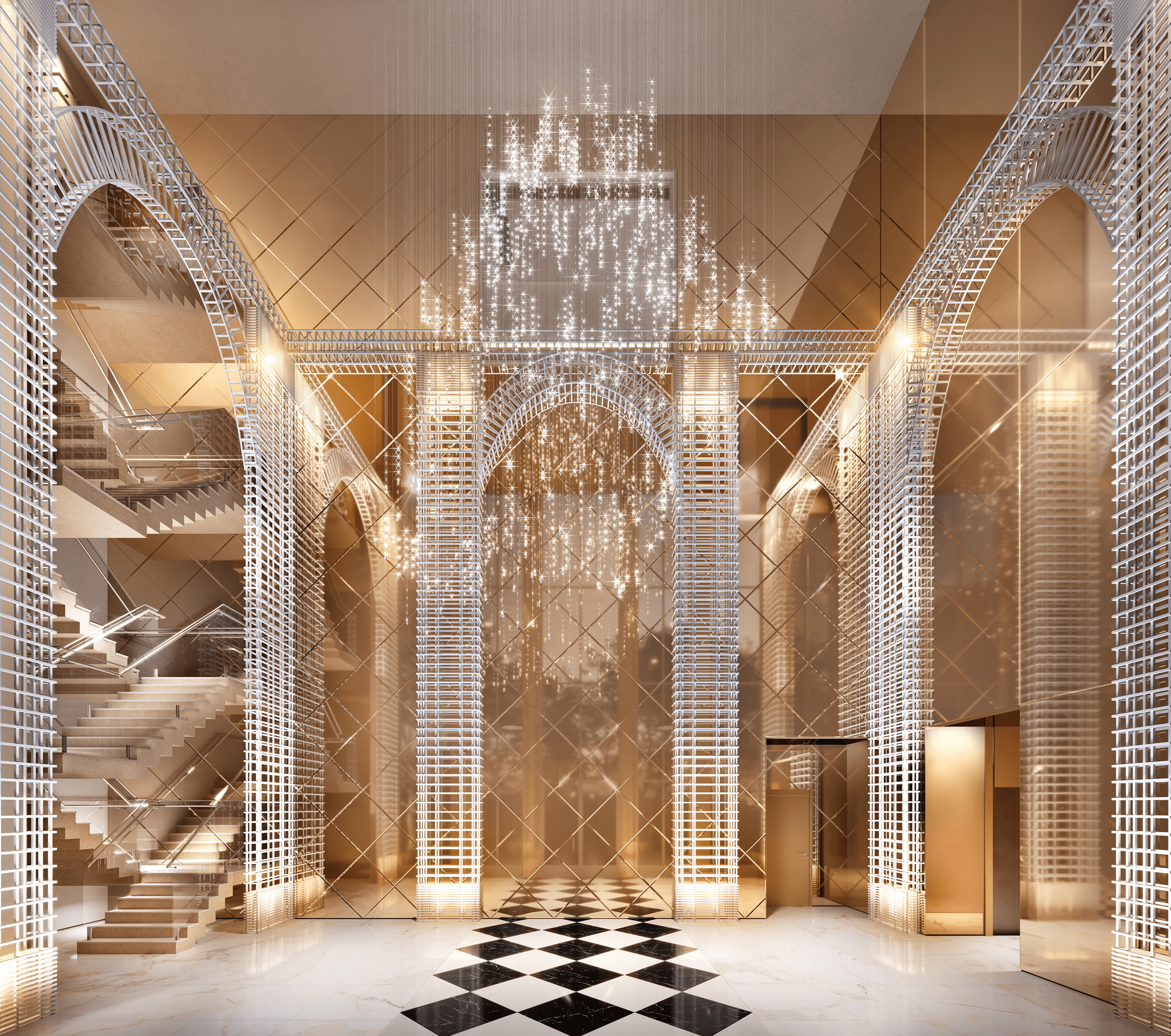 Cyrela On The Parc by Yoo -- Perspectiva Ilustrada do Lobby