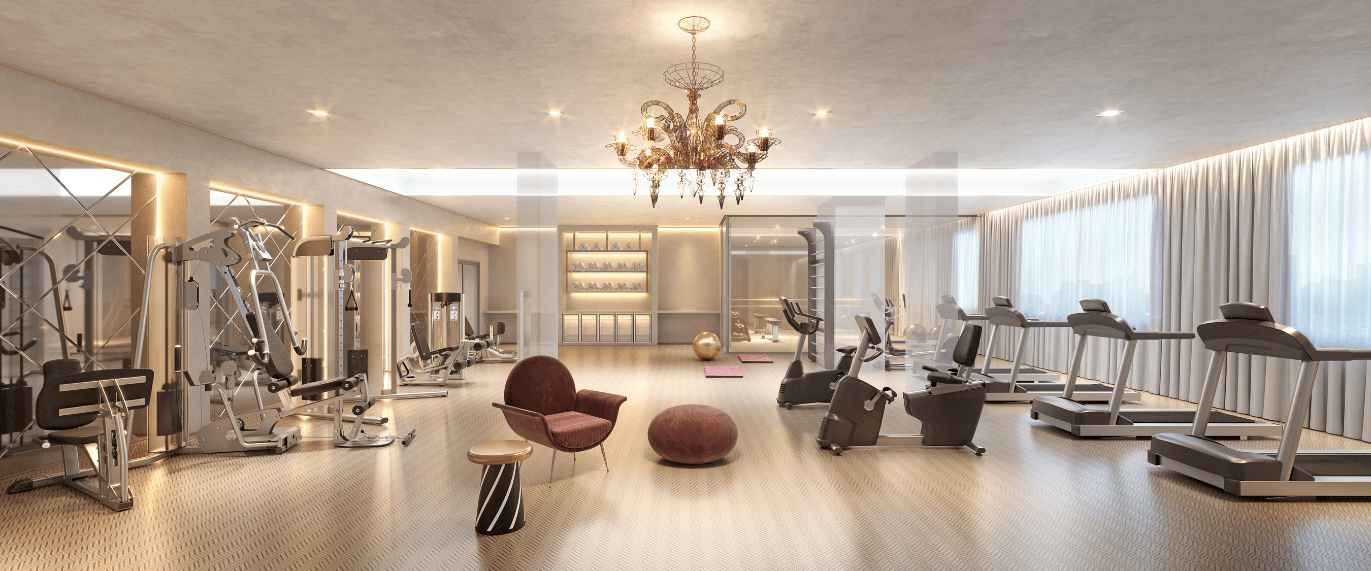 Cyrela On The Parc by Yoo -- Perspectiva Ilustrada do Fitness