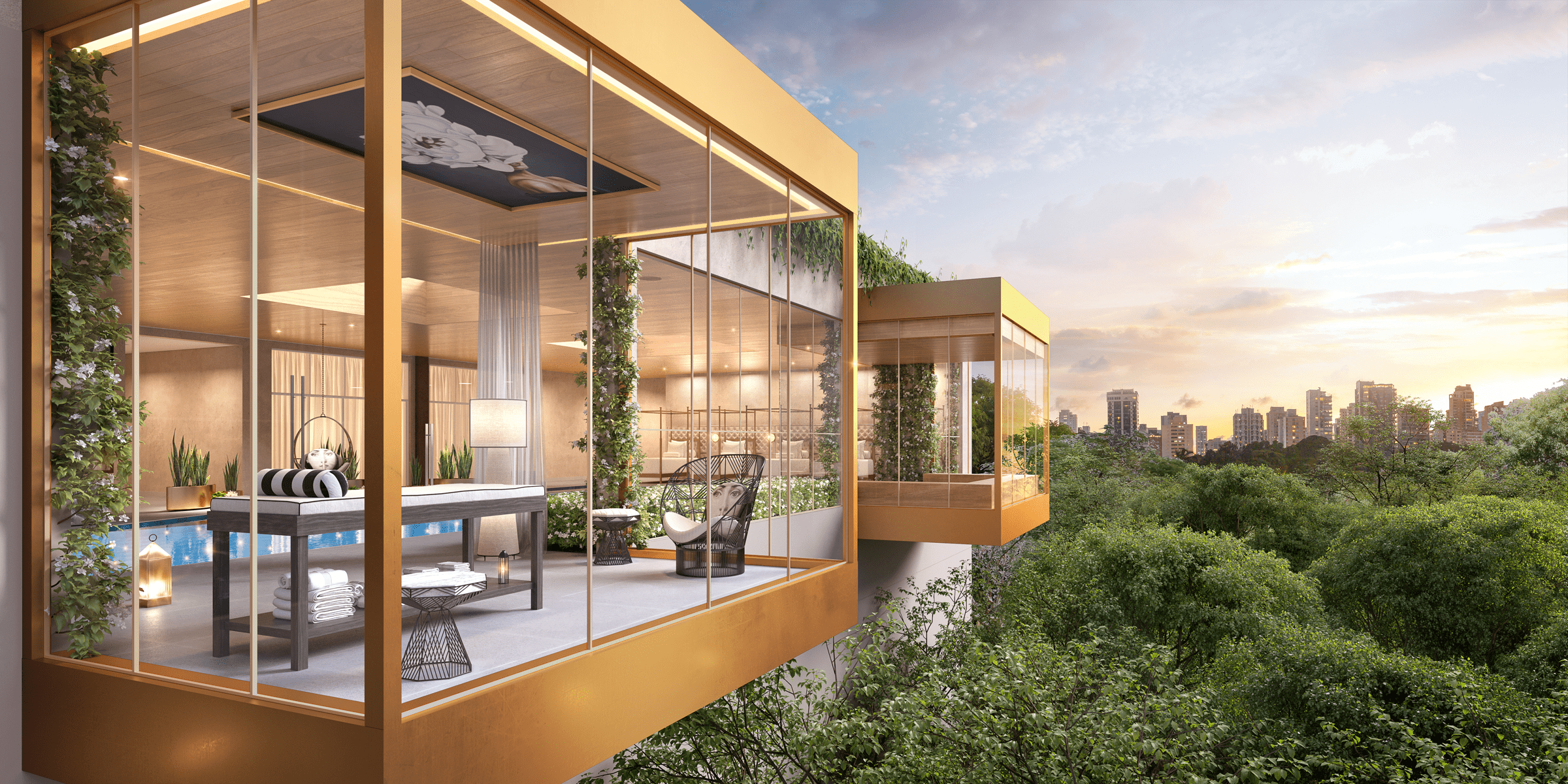 Cyrela On The Parc by Yoo -- Perspectiva Ilustrada do Floating Glass Houses