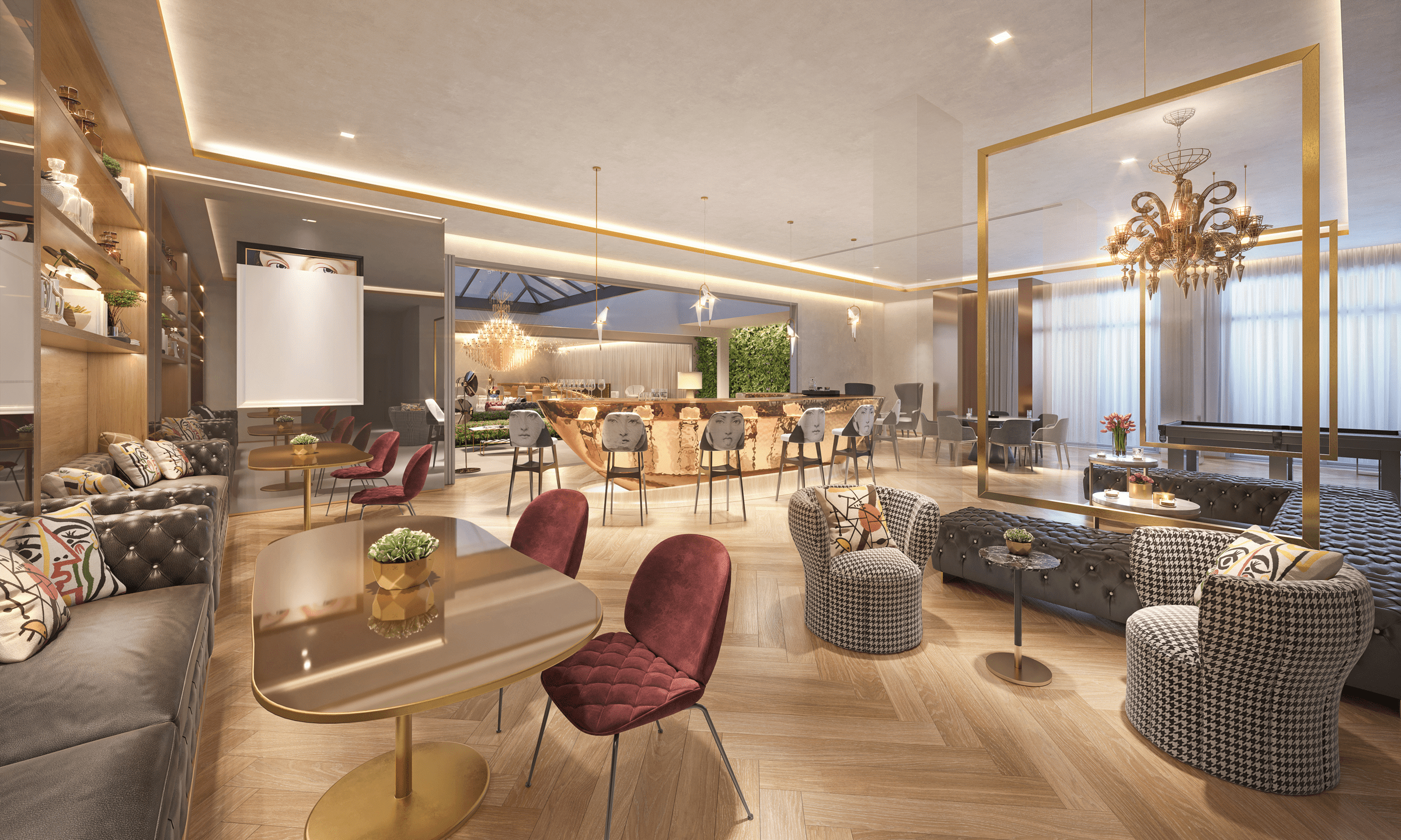 Cyrela On The Parc by Yoo -- Perspectiva Ilustrada do The Copper Lounge