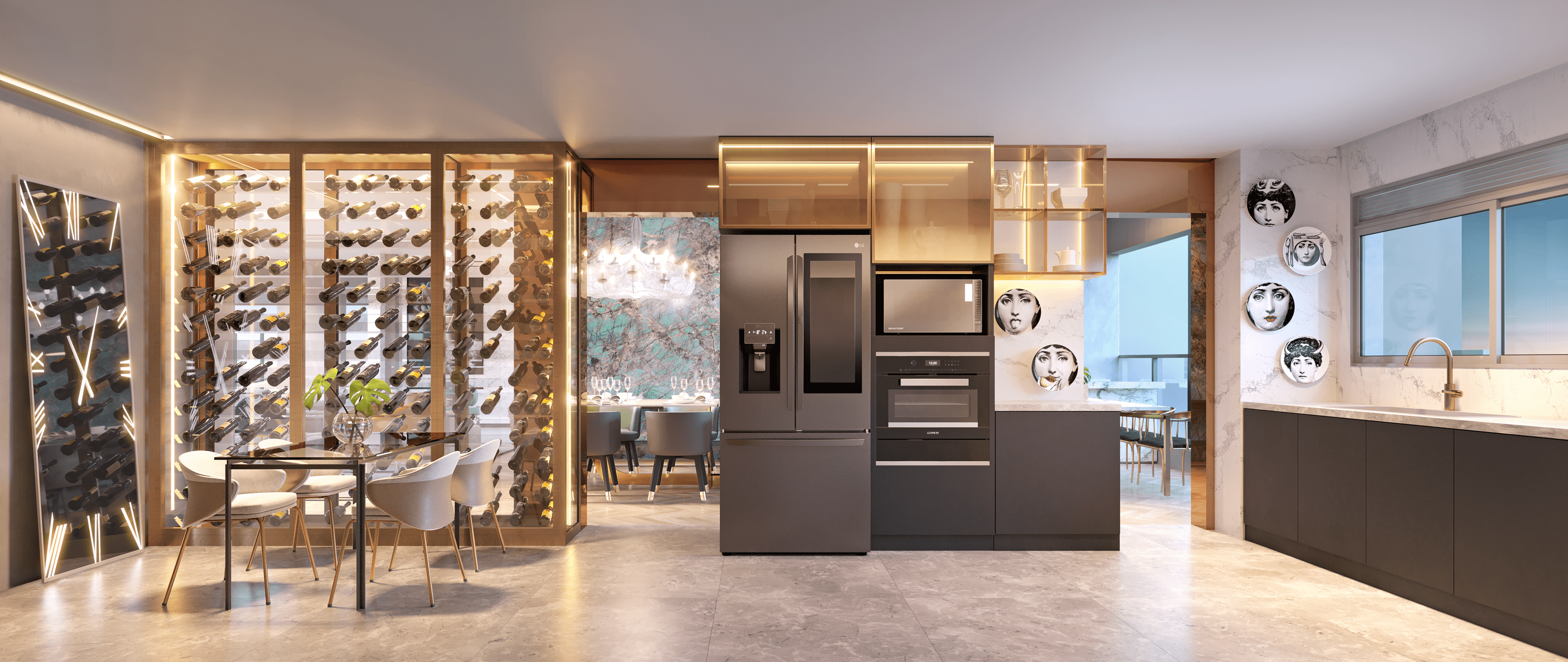 Cyrela On The Parc by Yoo -- Perspectiva Ilustrada do Cozinha