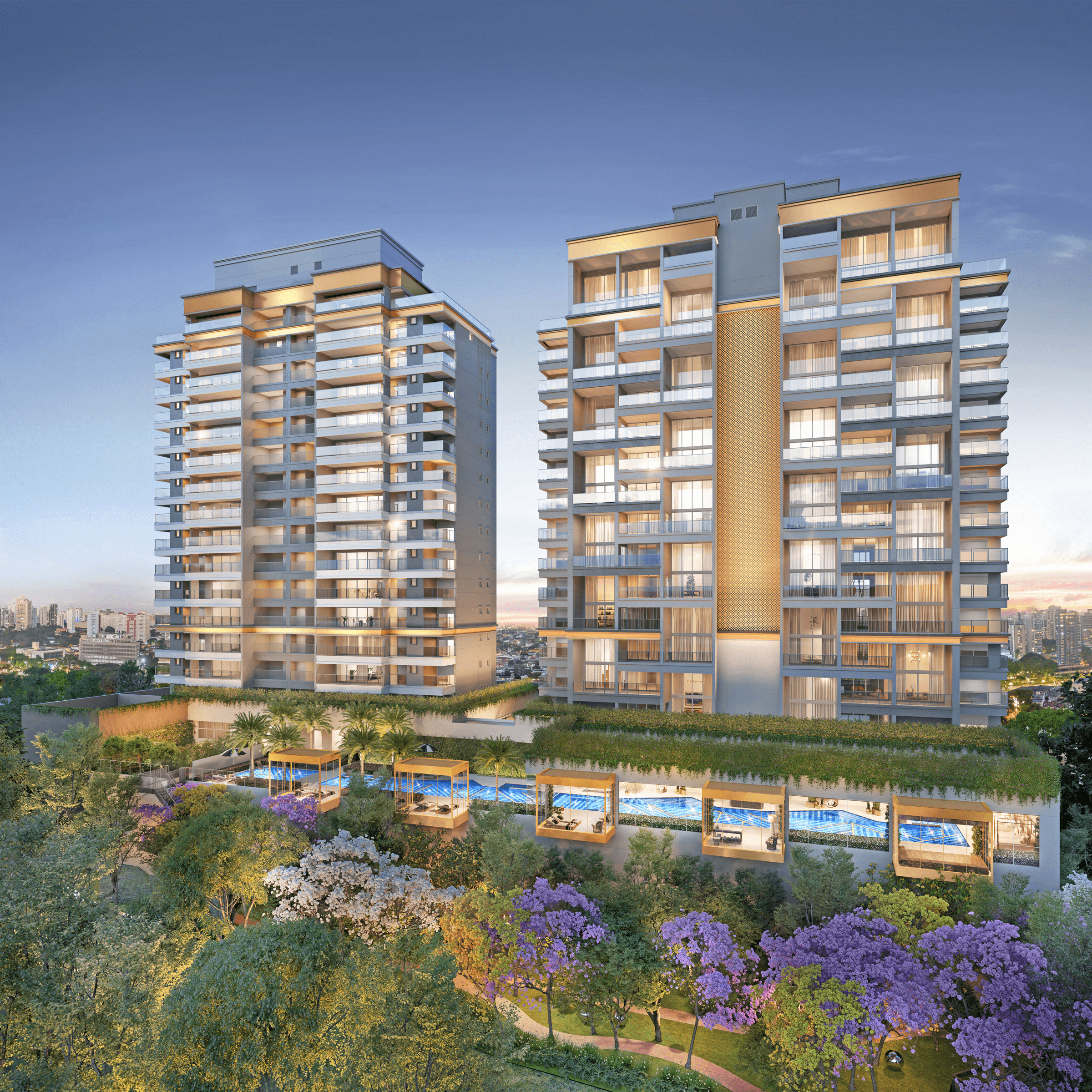 Cyrela On The Parc by Yoo -- Perspectiva Ilustrada da Fachada