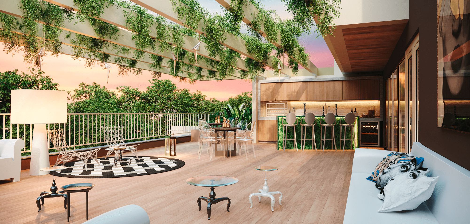 Le Jardin Studios -- Perspectiva Ilustrada Churrasqueira