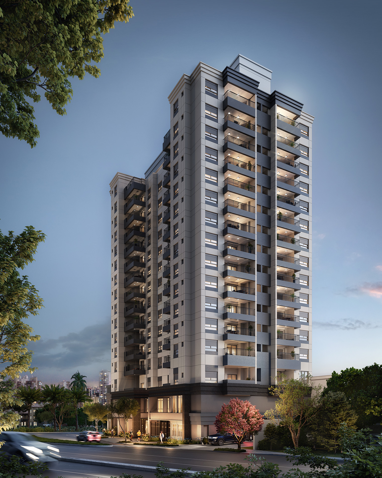 Skyline Jockey -- Perspectiva Ilustrada Fachada Torre View