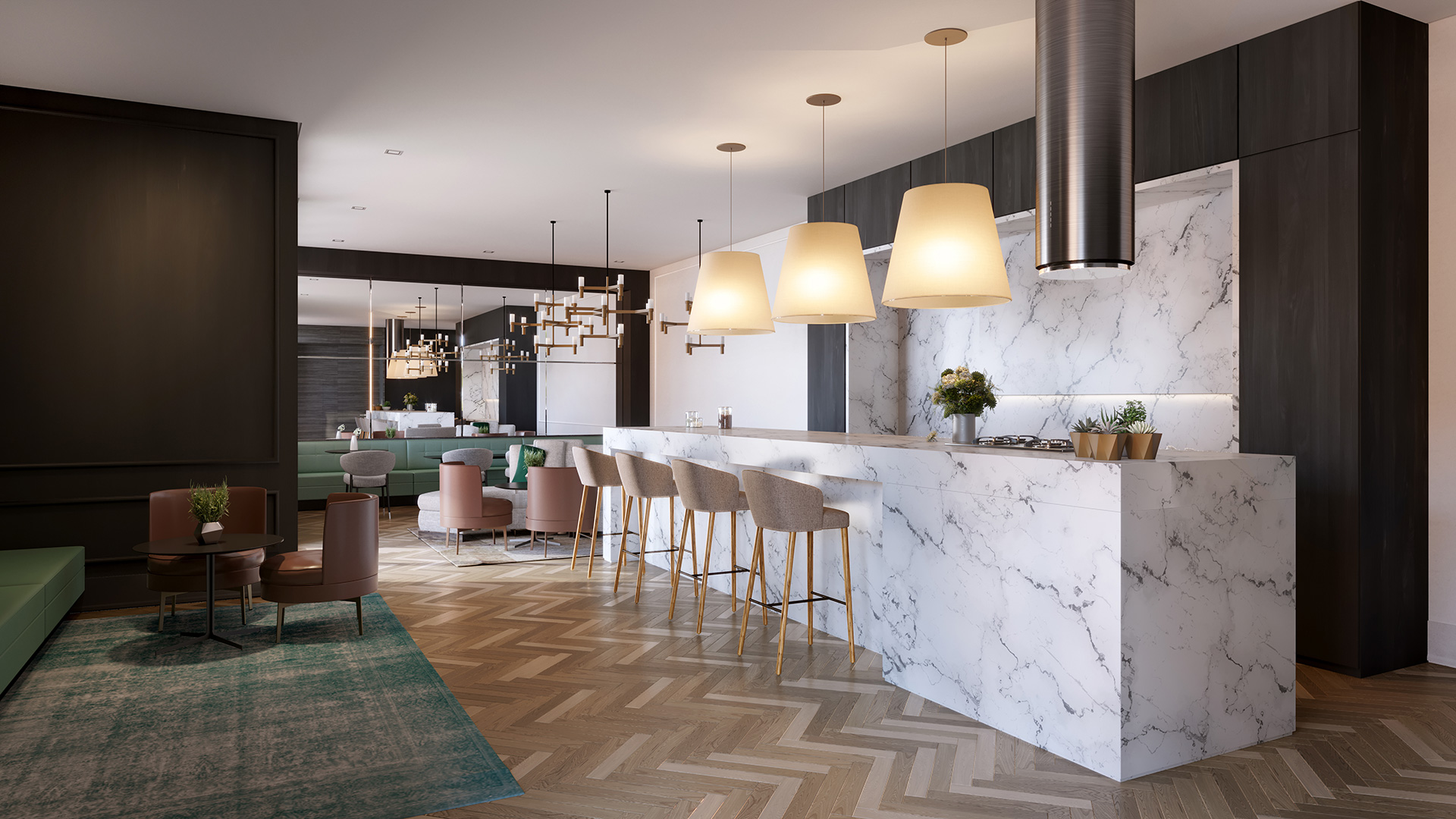 Skyline Jockey -- Perspectiva Ilustrada Salão de Festas Torre Sky