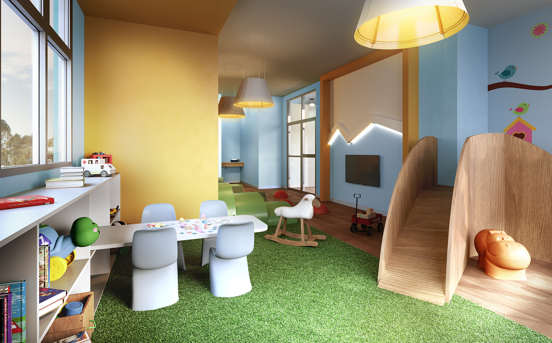 Skyline Jockey -- Perspectiva Ilustrada Brinquedoteca Torre Sky