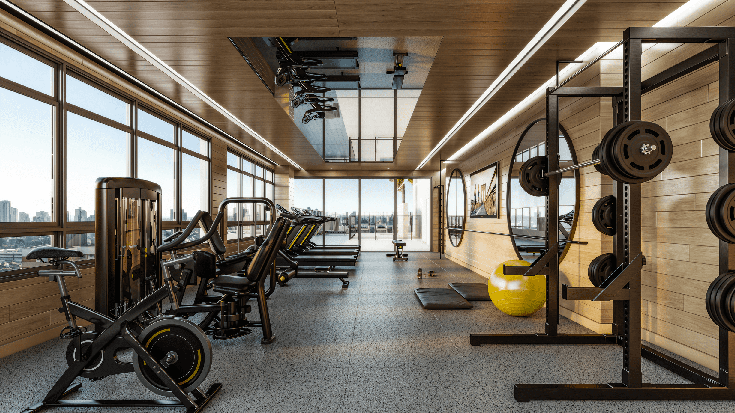 Perspectiva Ilustrada do Fitness Residencial