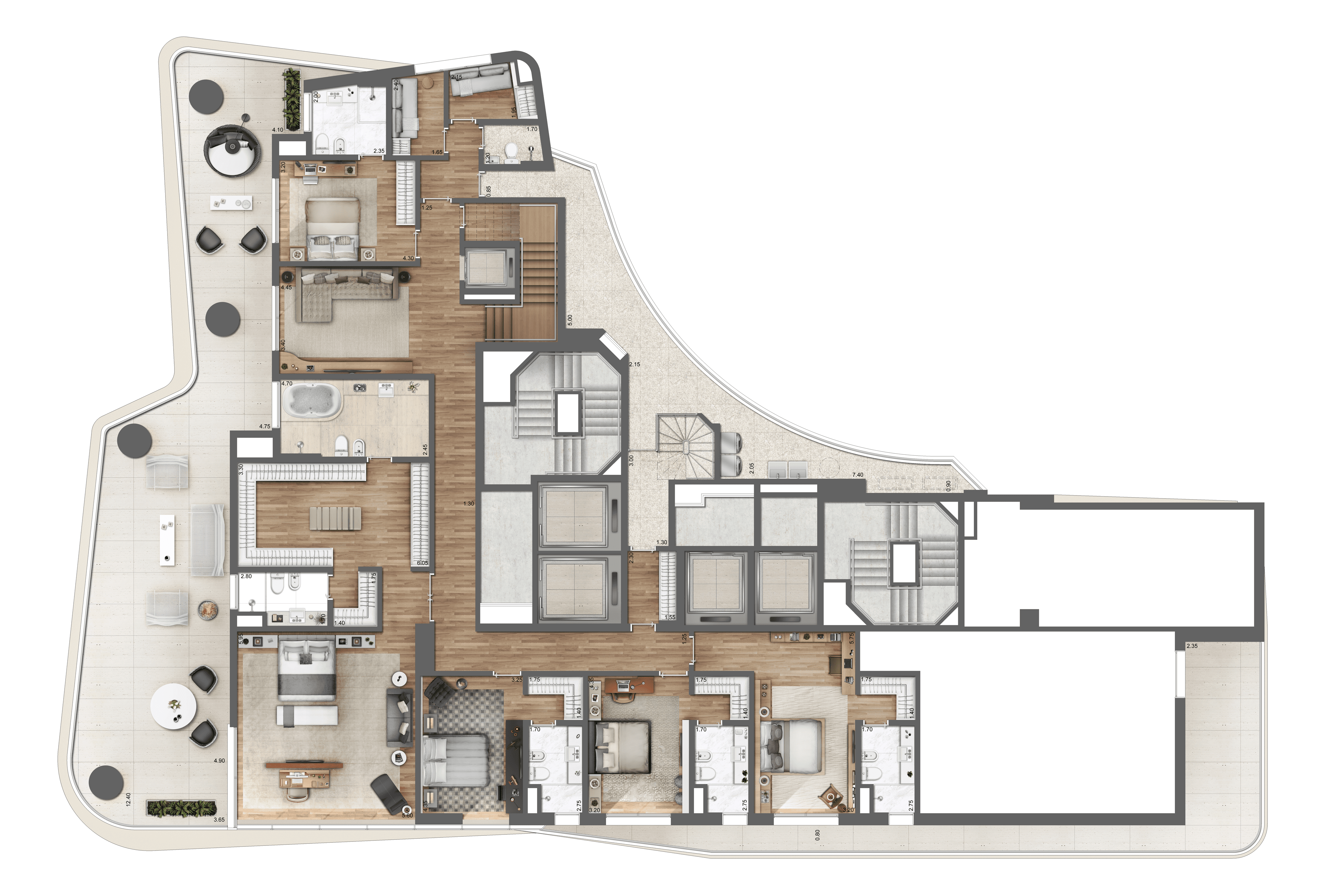 Planta Duplex Inferior 1.036 m² 