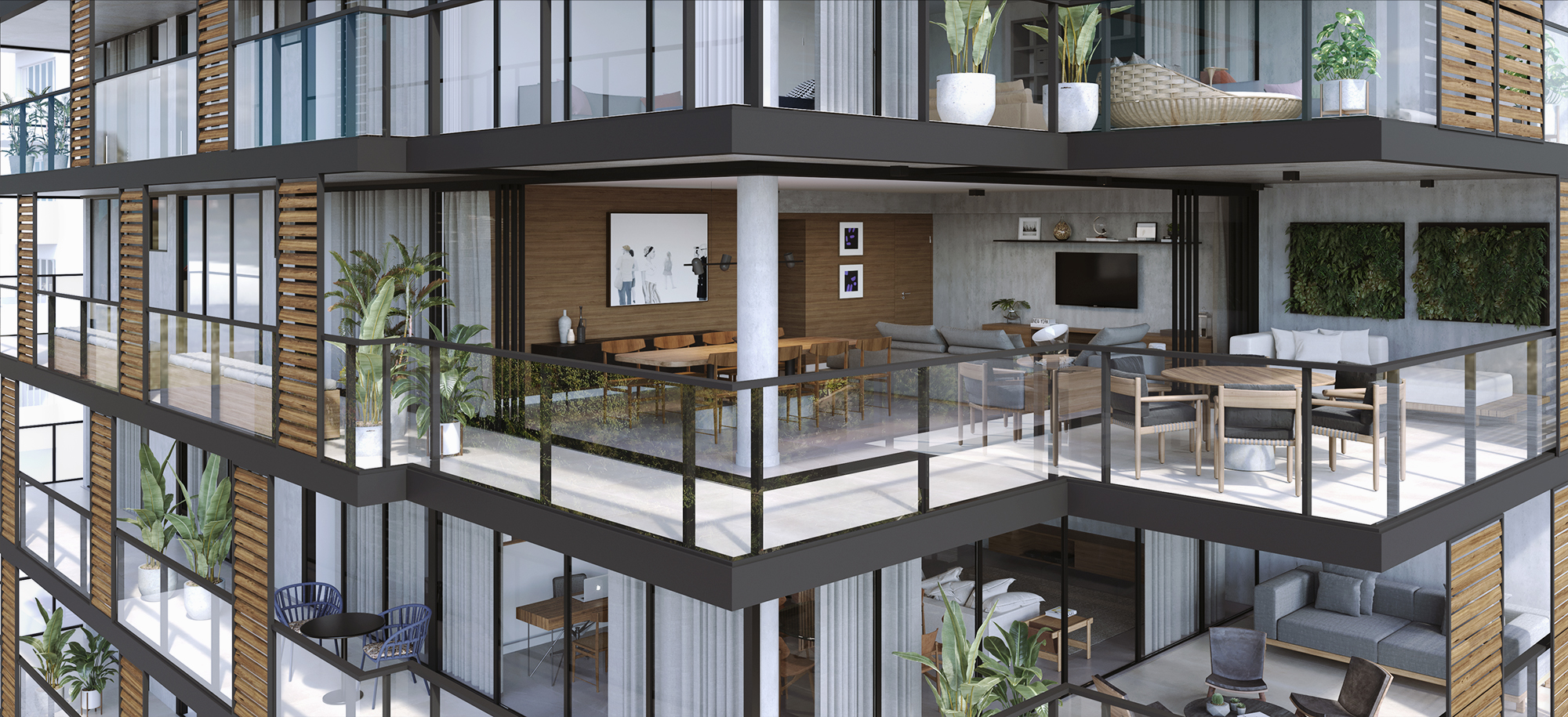 OKA Residence Lagoa -- Ilustração Artística do detalhe da fachada