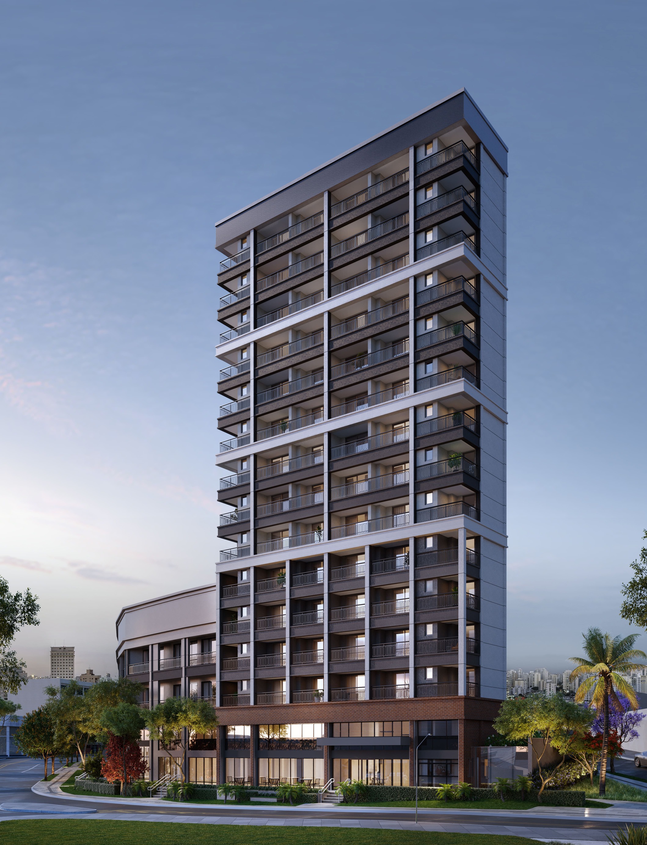 Legacy Klabin Studios -- Perspectiva Ilustrada da Fachada