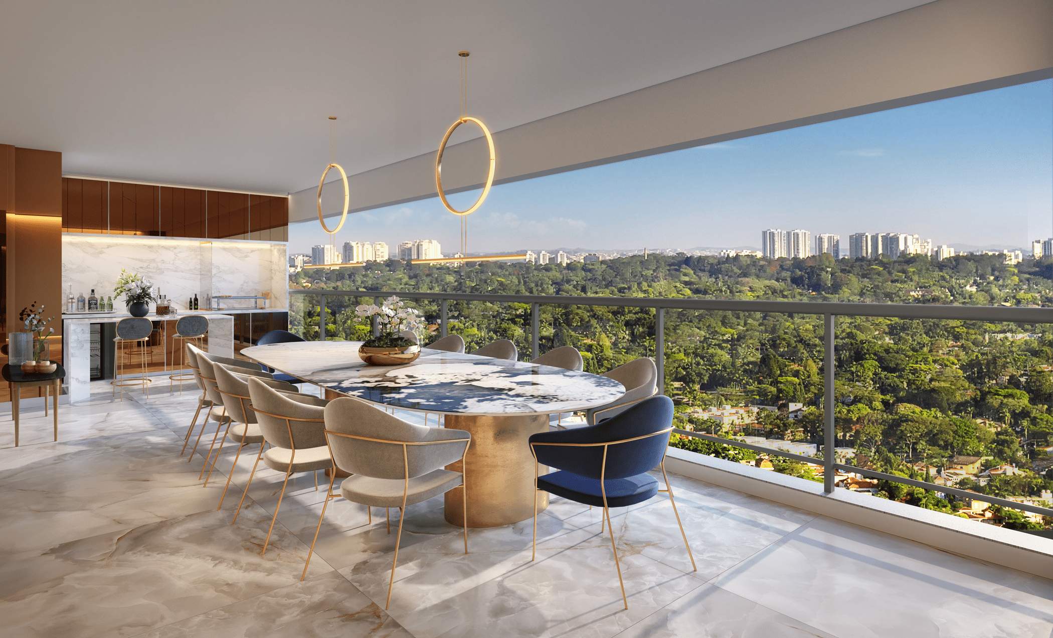 Cyrela Legacy Residences -- Perspectiva Ilustrada do Living Apartamento 166 m²