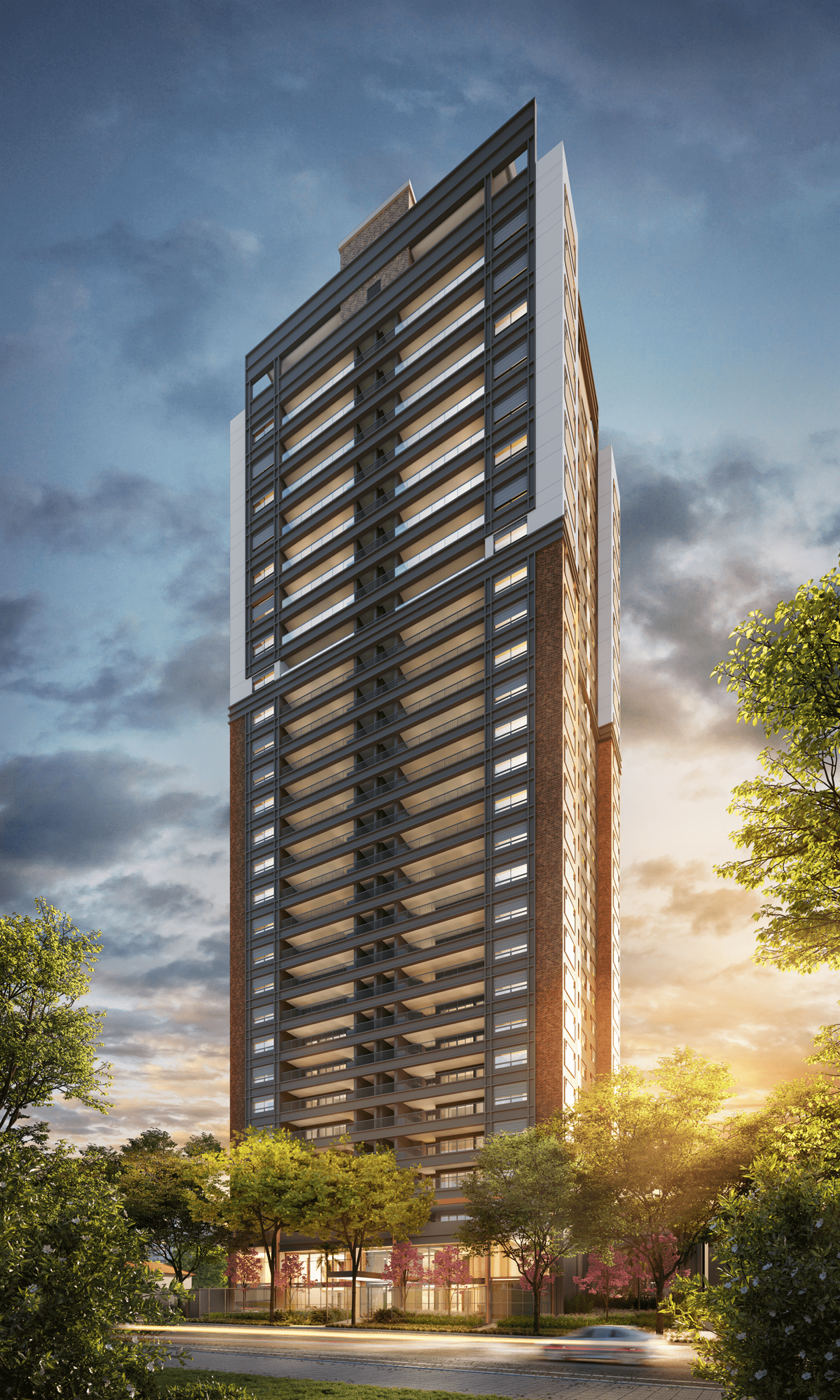 Iconyc Residences -- Perspectiva Ilustrada da Fachada Diurna