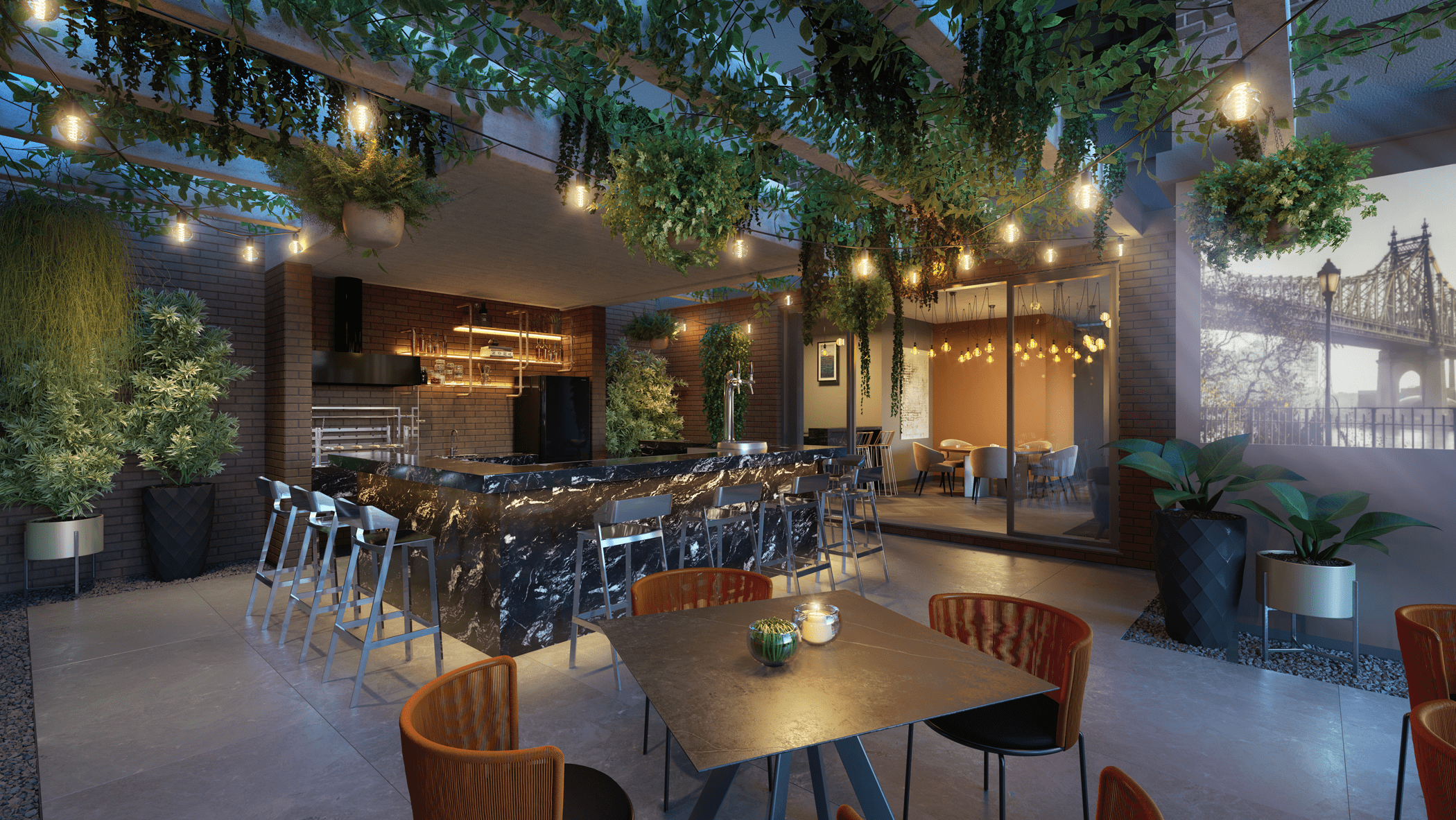 Iconyc Residences -- Perspectiva Ilustrada da Churrasqueira