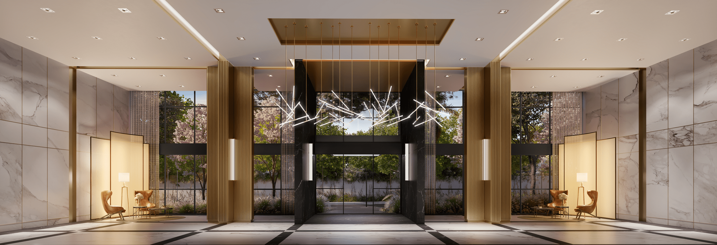 Iconyc Residences -- Perspectiva Ilustrada do Lobby