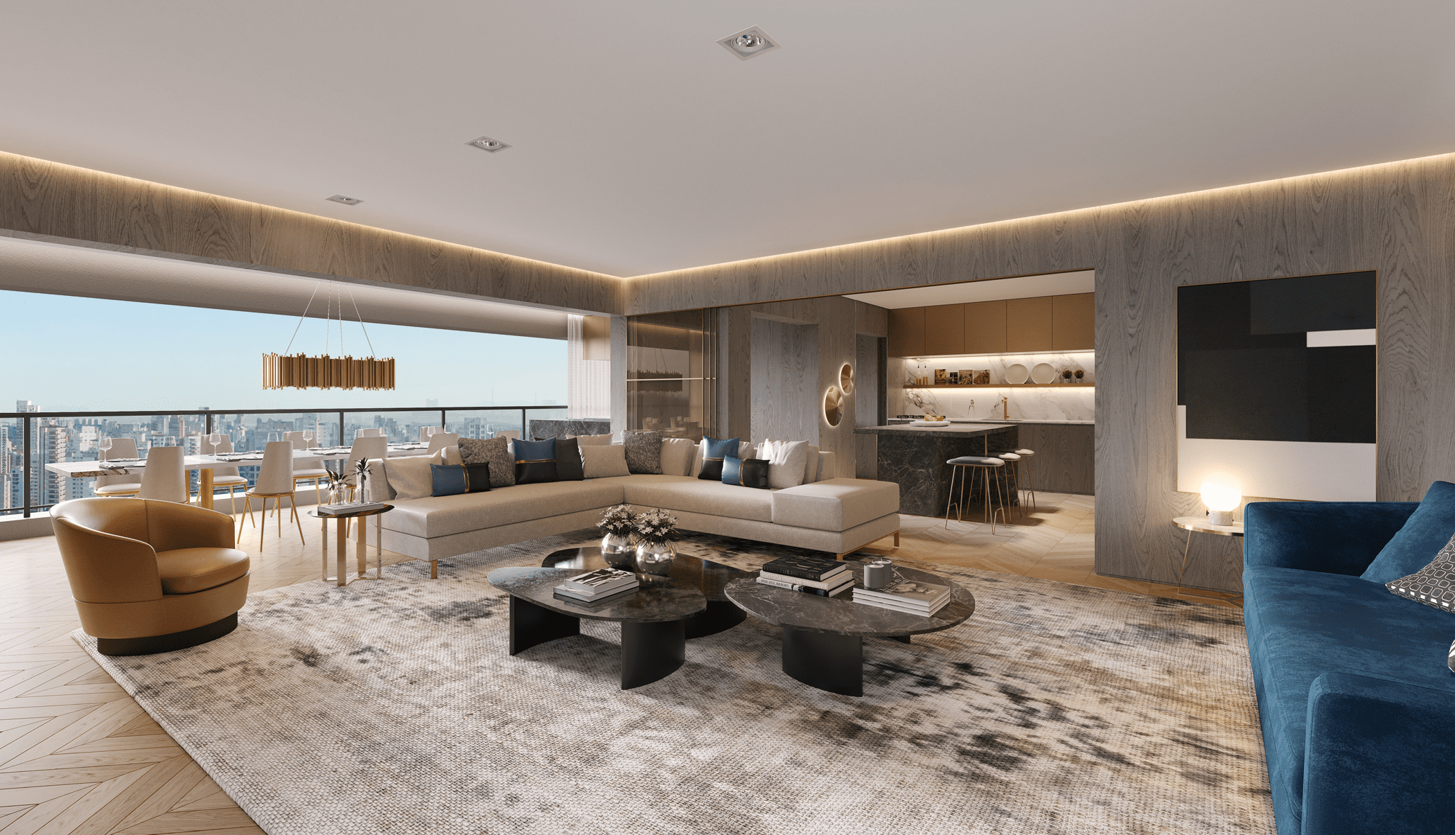 Iconyc Residences -- Perspectiva Ilustrada do Living 158,5 m2