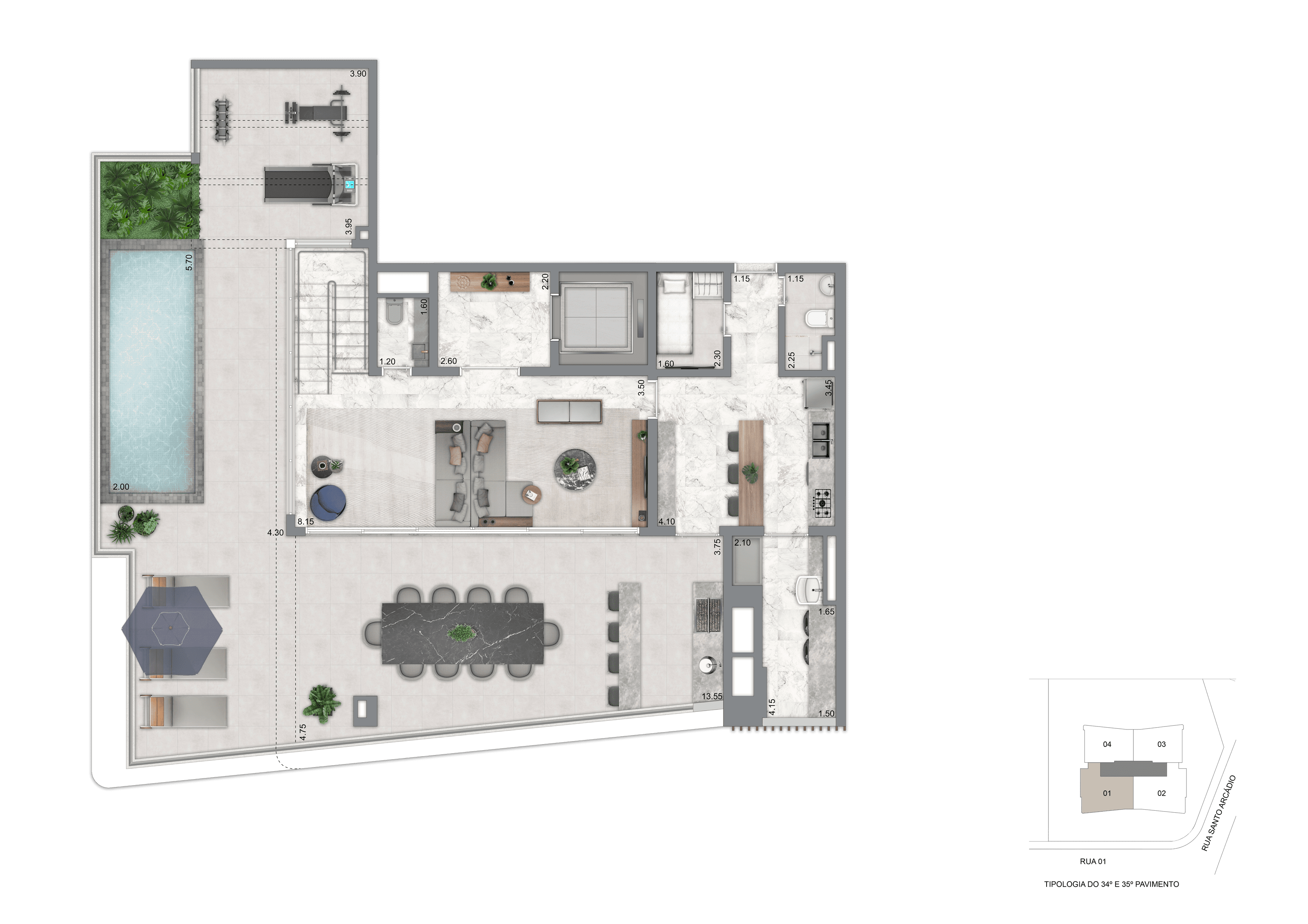 Planta Duplex Superior - 396 m²