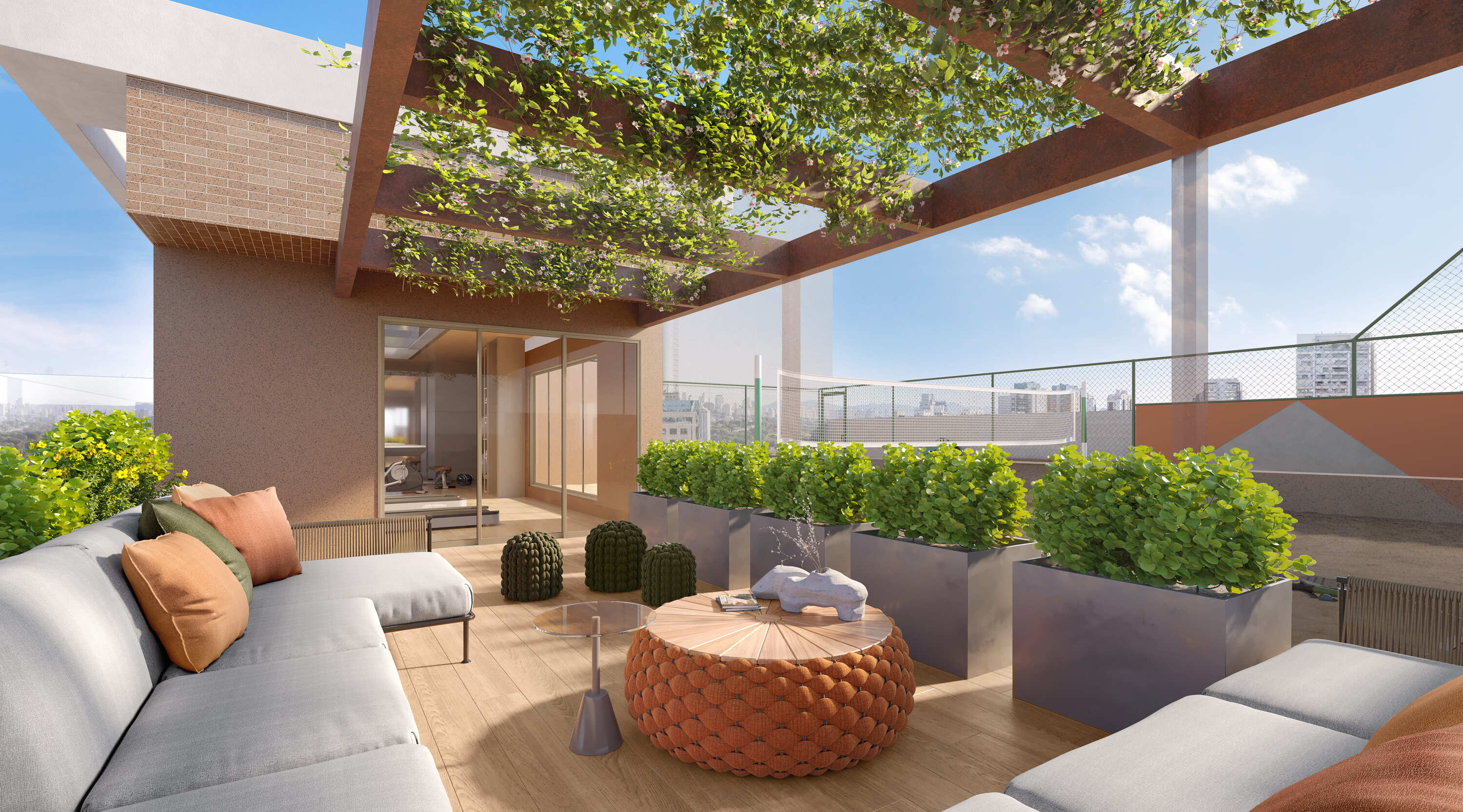 Quattri Cyrela Vila Mariana -- Perspectiva Ilustrada do Terraço e Beach Tenis