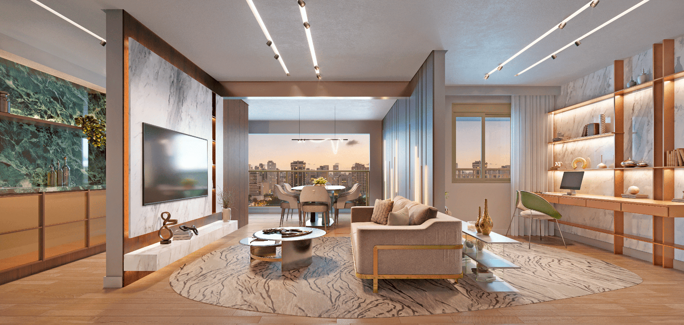 Secret Garden Vila Mariana -- Perspectiva Ilustrada Apartamento 77 m²