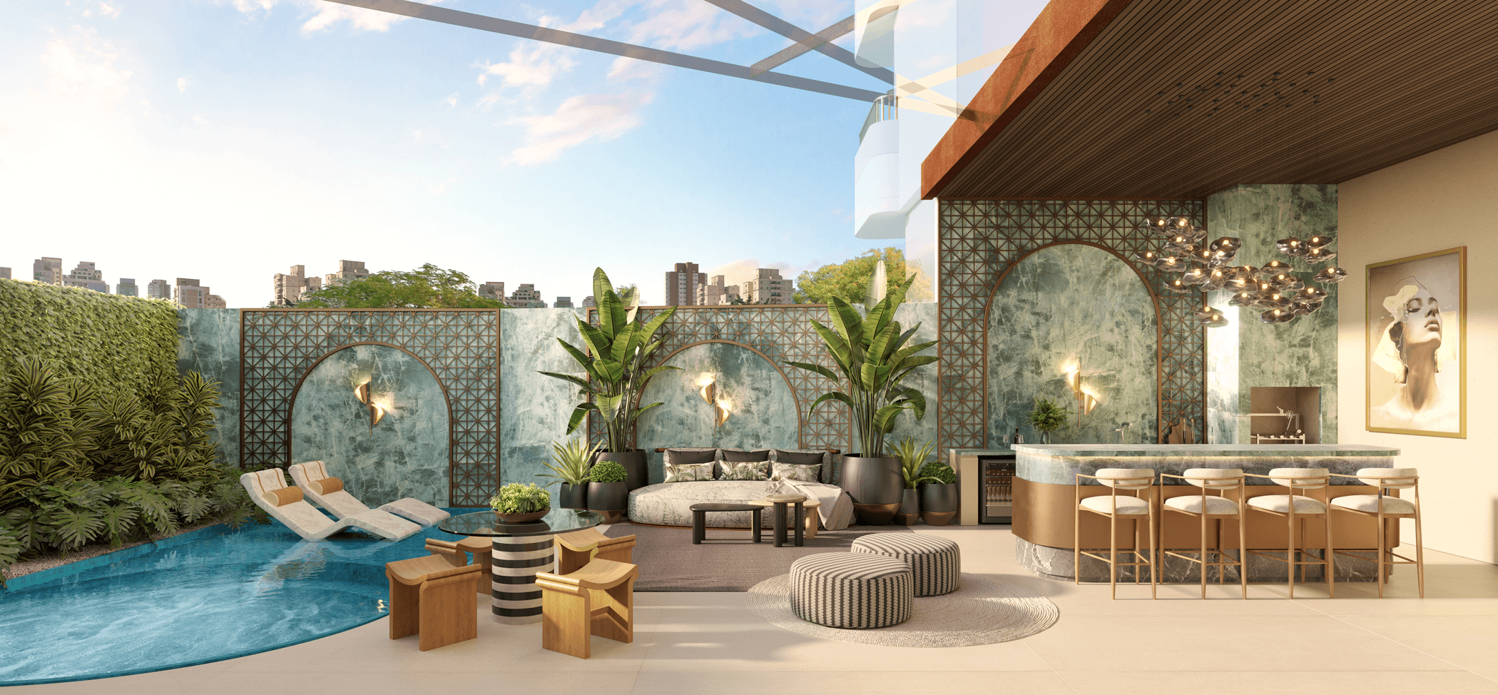 Escape Eden -- Perspectiva Ilustrada da Private Pool House