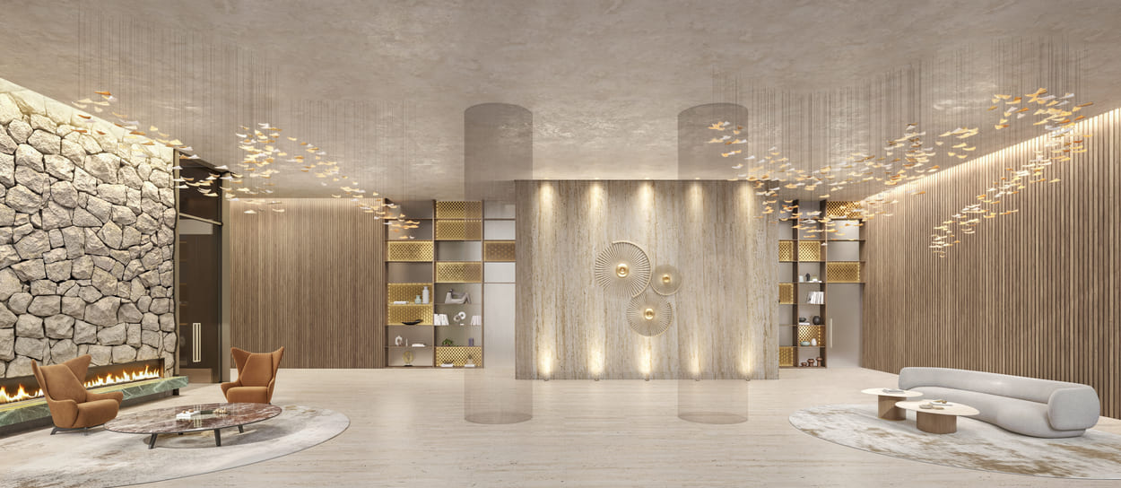 Casa Gabriele -- Perspectiva Ilustrada do Lobby