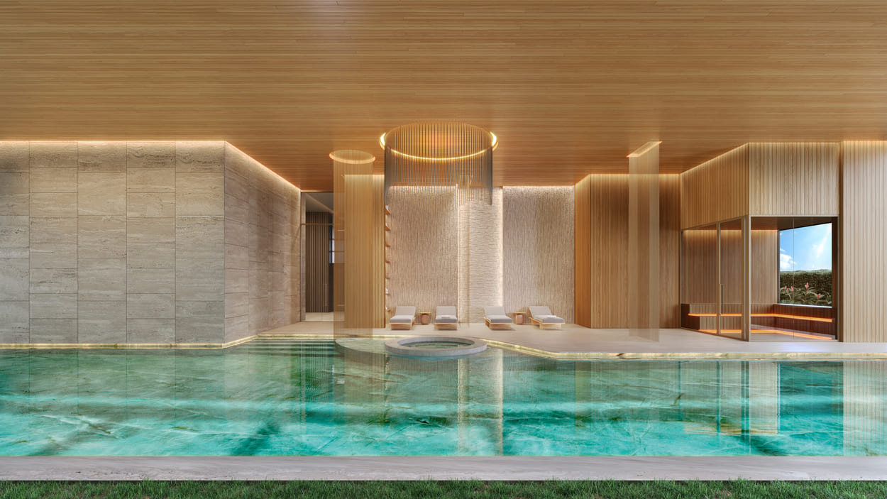 Casa Gabriele -- Perspectiva Ilustrada da Piscina Coberta