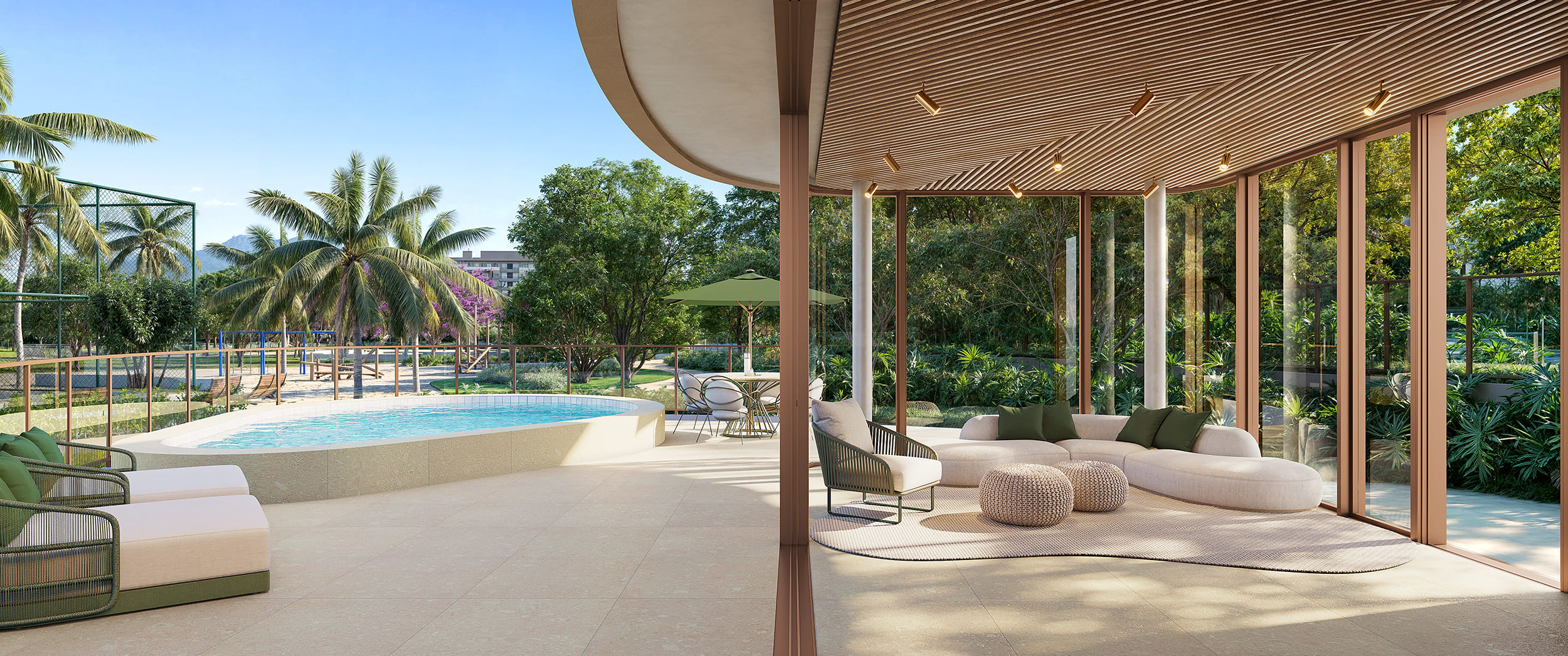 OX Park Design by Edsa -- Ilustração Artística Edícula Pool House