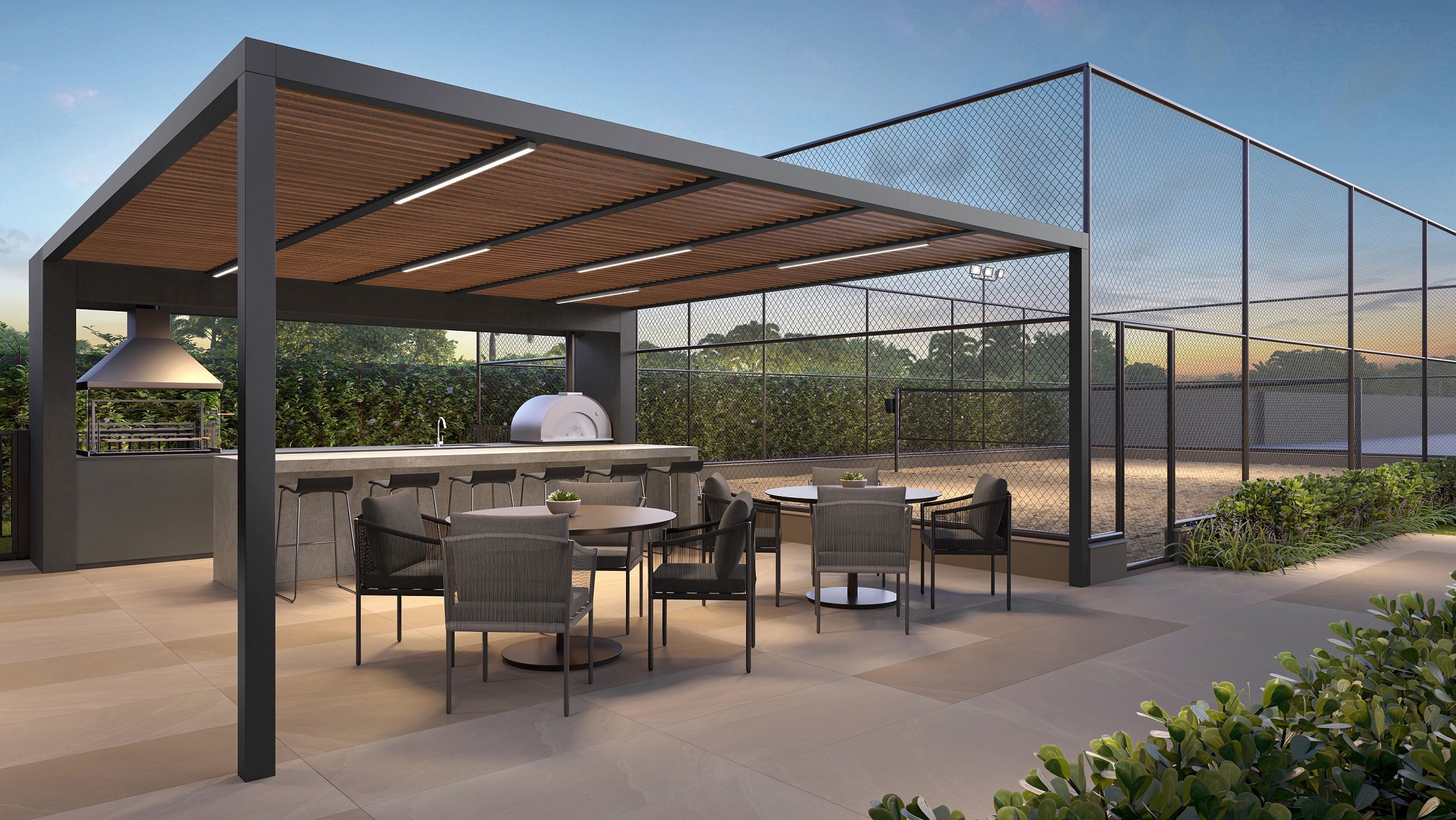 Vista Praia de Belas -- Quiosque com Churrasqueira