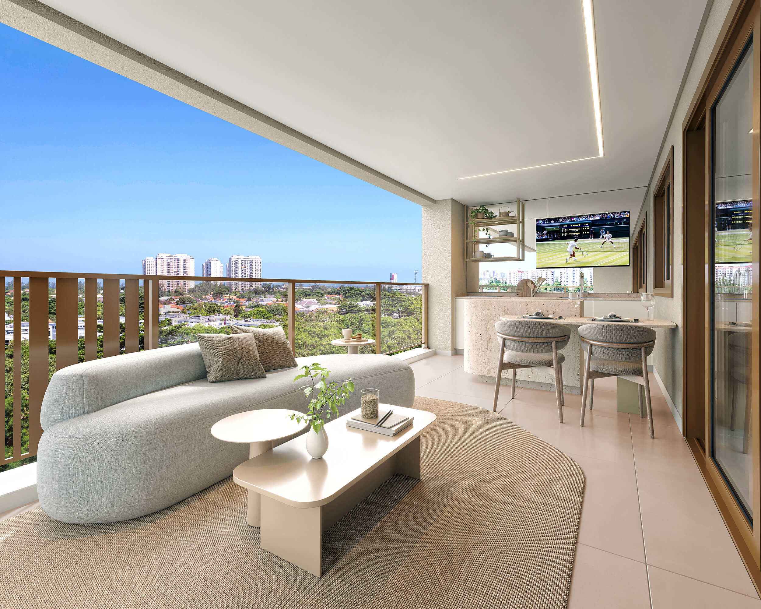 OX Park Design by Edsa -- Ilustração Artística - Apartamento 602 Do Ed. Sky Varanda