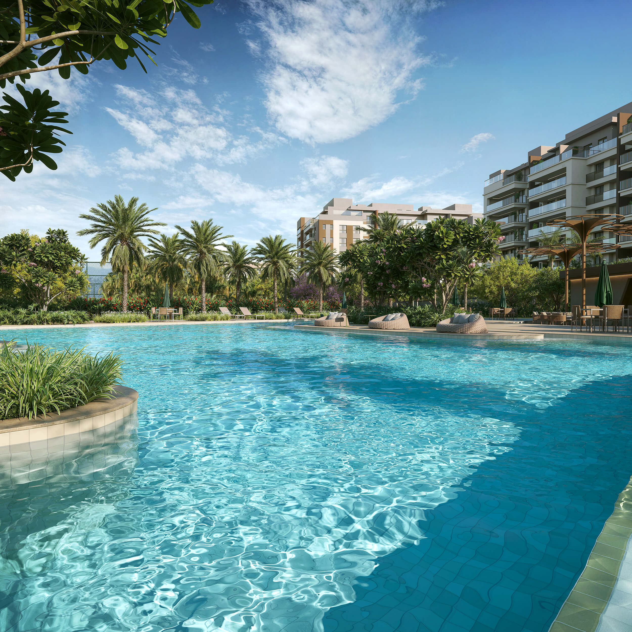 OX Park Design by Edsa -- Ilustração Artística - Piscina Recreativa