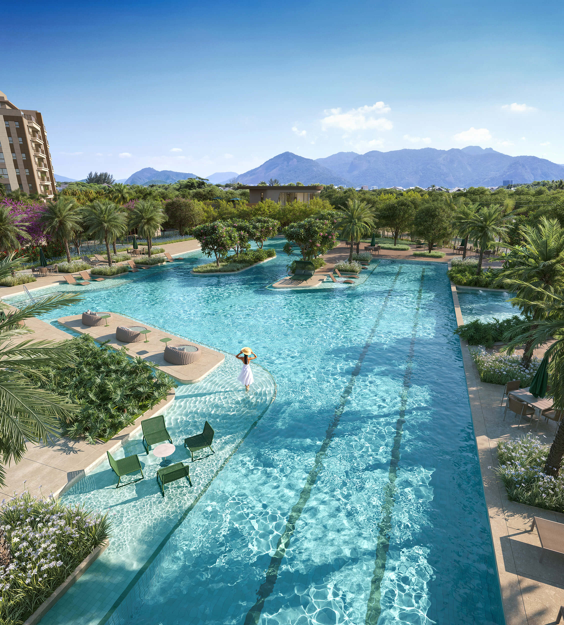 OX Park Design by Edsa -- Ilustração Artística - Piscinas, Solário E Deck Molhado